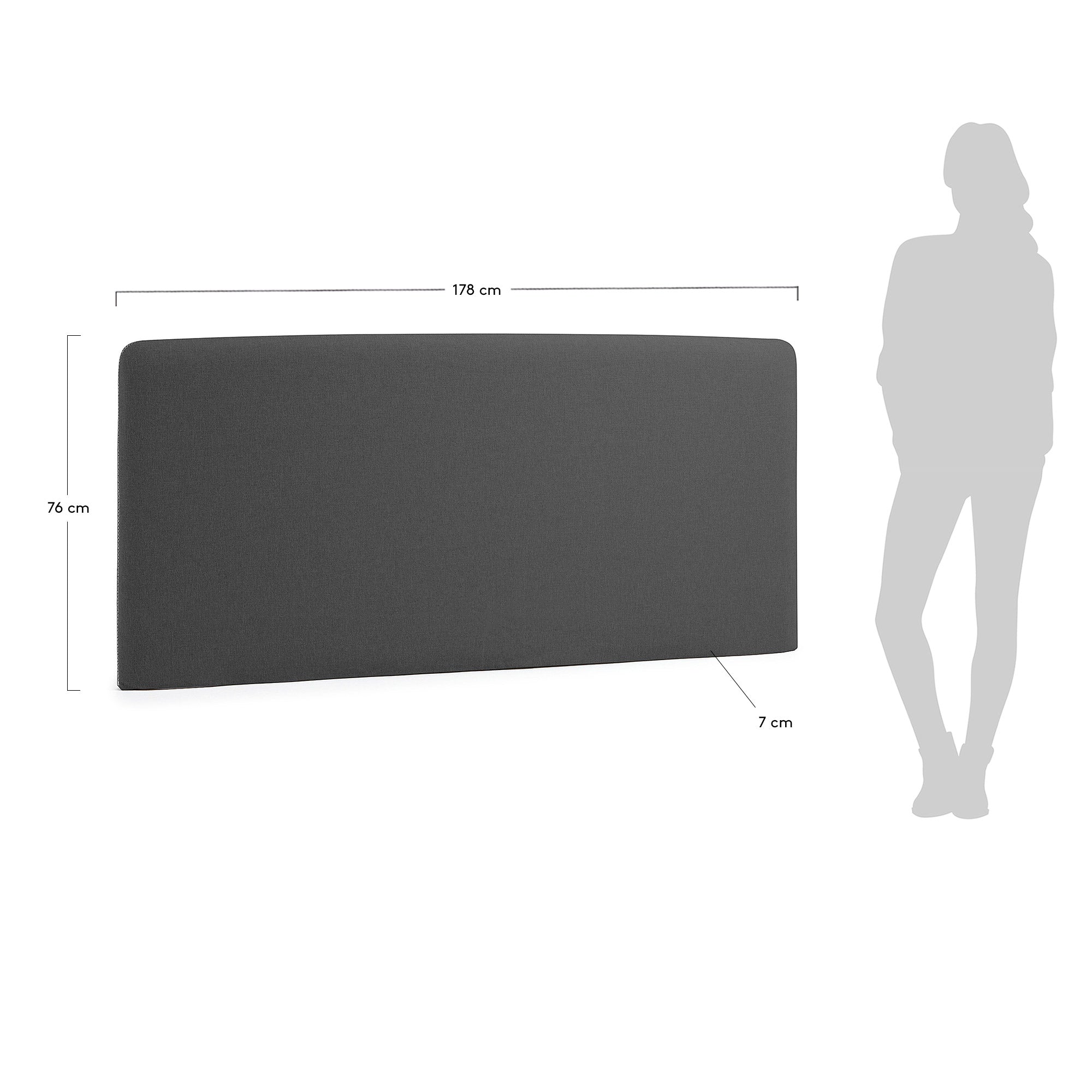 Bezug für Bettkopfteil Dyla in Schwarz für Bett von 160 cm in Schwarz präsentiert im Onlineshop von KAQTU Design AG. Zubehör Bett ist von Kave Home