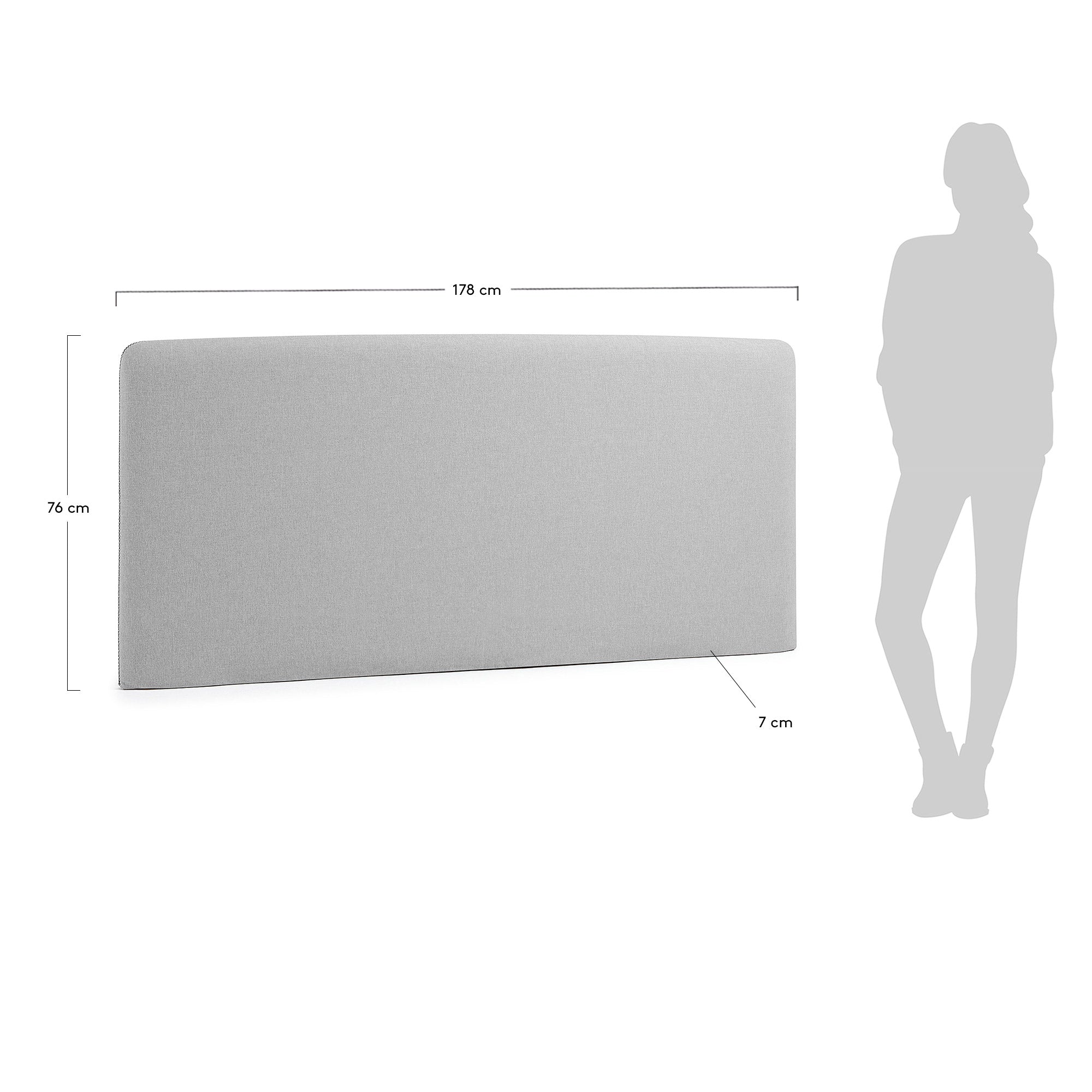 Bezug für Bettkopfteil Dyla in Grau für Bett von 160 cm in Grau präsentiert im Onlineshop von KAQTU Design AG. Zubehör Bett ist von Kave Home