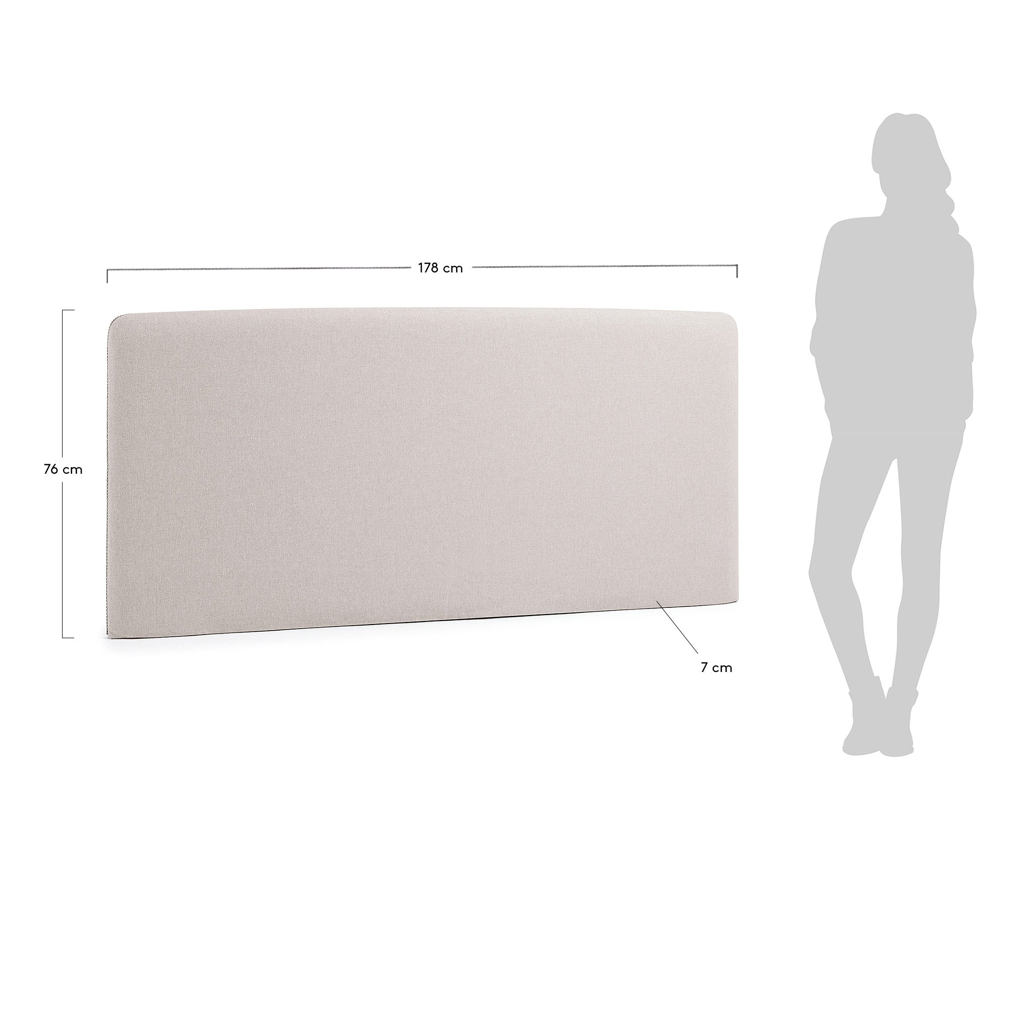 Bezug für Bettkopfteil Dyla in Beige für Bett von 160 cm in Beige präsentiert im Onlineshop von KAQTU Design AG. Zubehör Bett ist von Kave Home