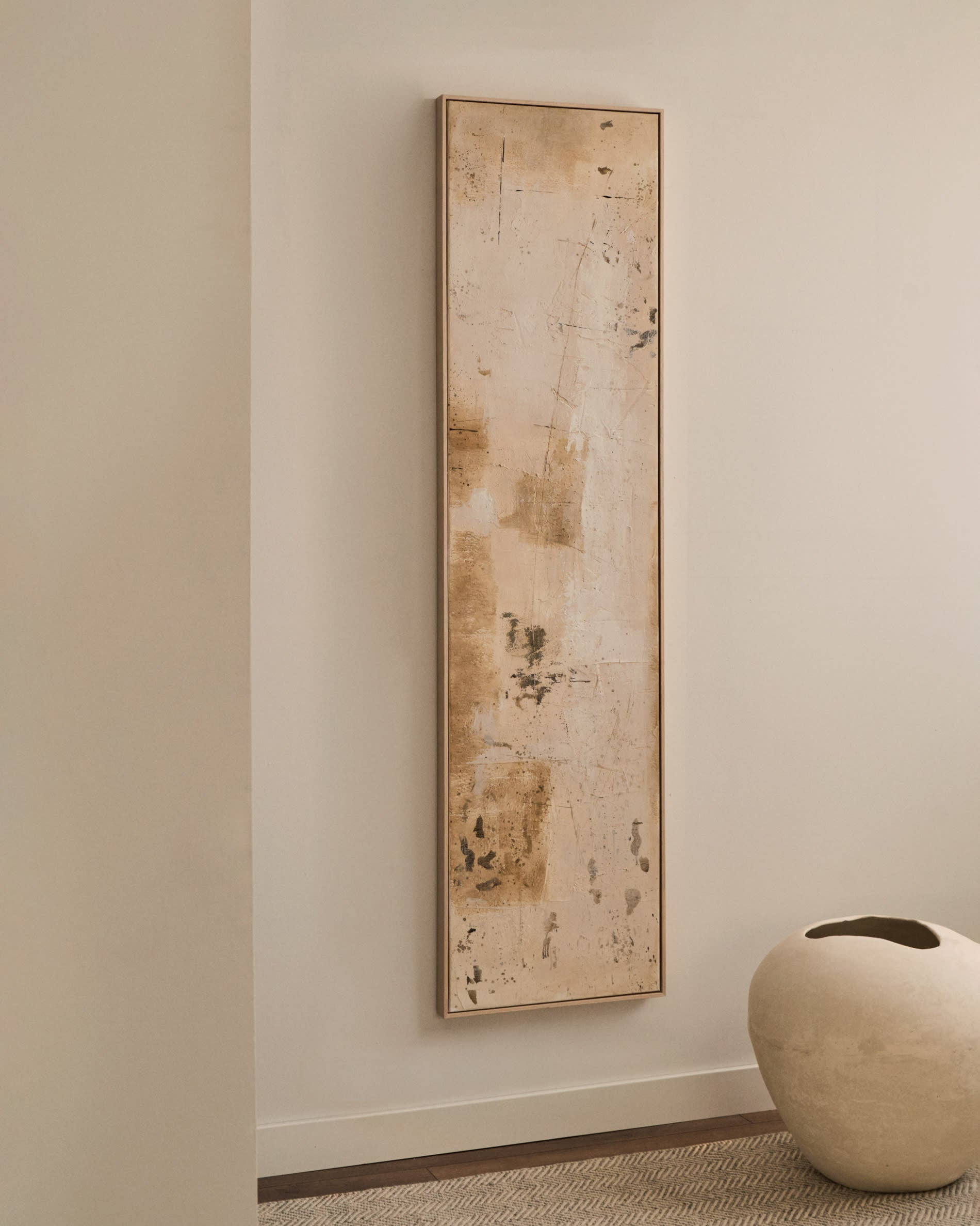 Abstraktes Bild Silpa dunkelbeige 182 x 47 cm in Weiß präsentiert im Onlineshop von KAQTU Design AG. Bild ist von Kave Home