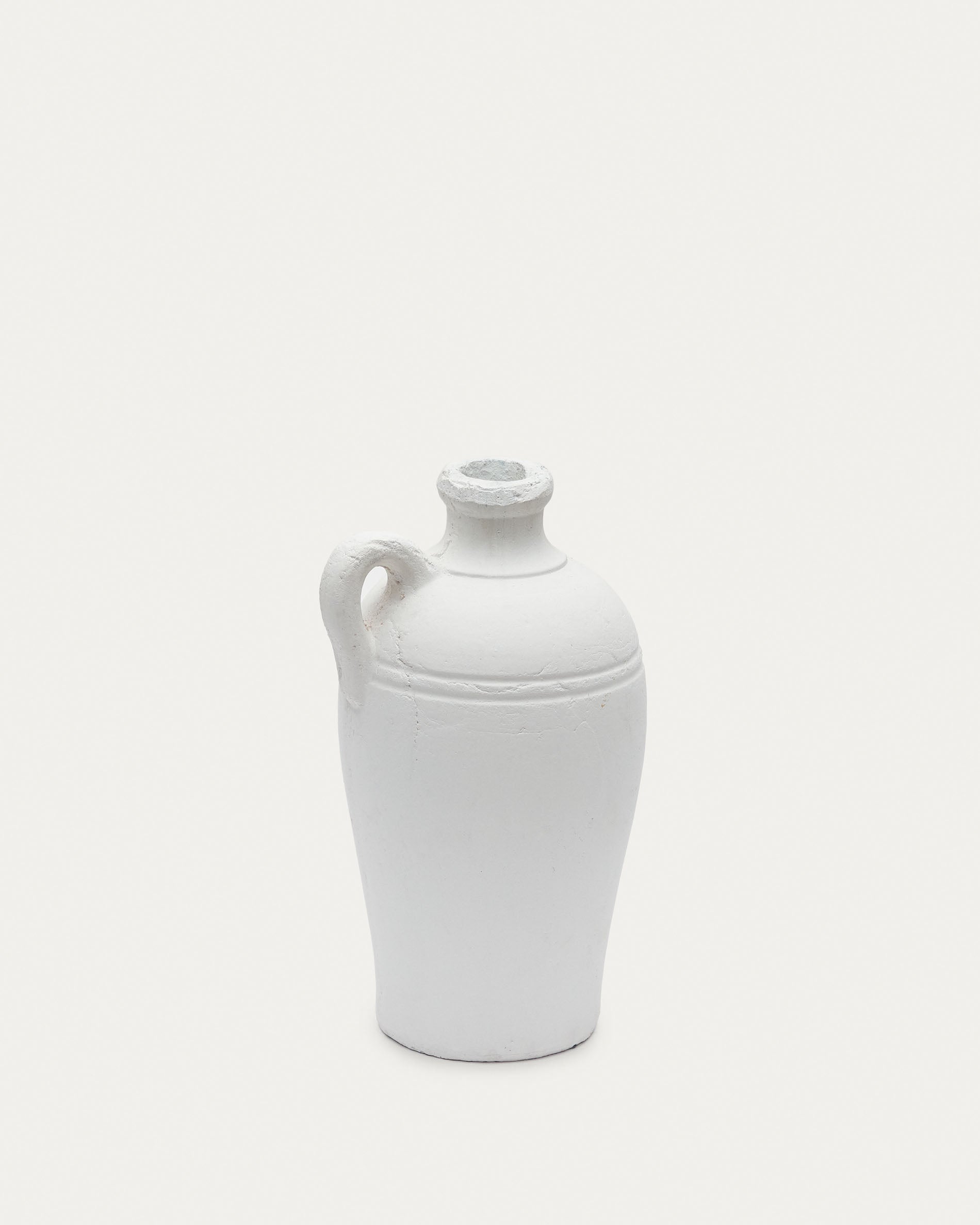 Palafrugell Vase aus Terrakotta weiss 36 cm in Weiß präsentiert im Onlineshop von KAQTU Design AG. Vase ist von Kave Home