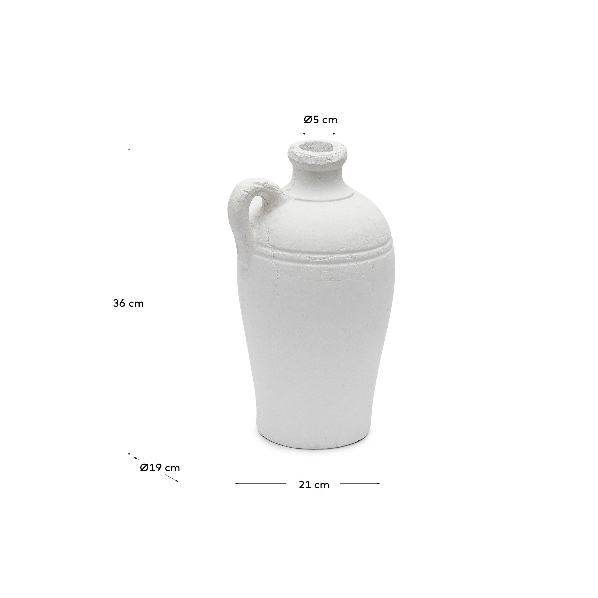 Palafrugell Vase aus Terrakotta weiss 36 cm in Weiß präsentiert im Onlineshop von KAQTU Design AG. Vase ist von Kave Home