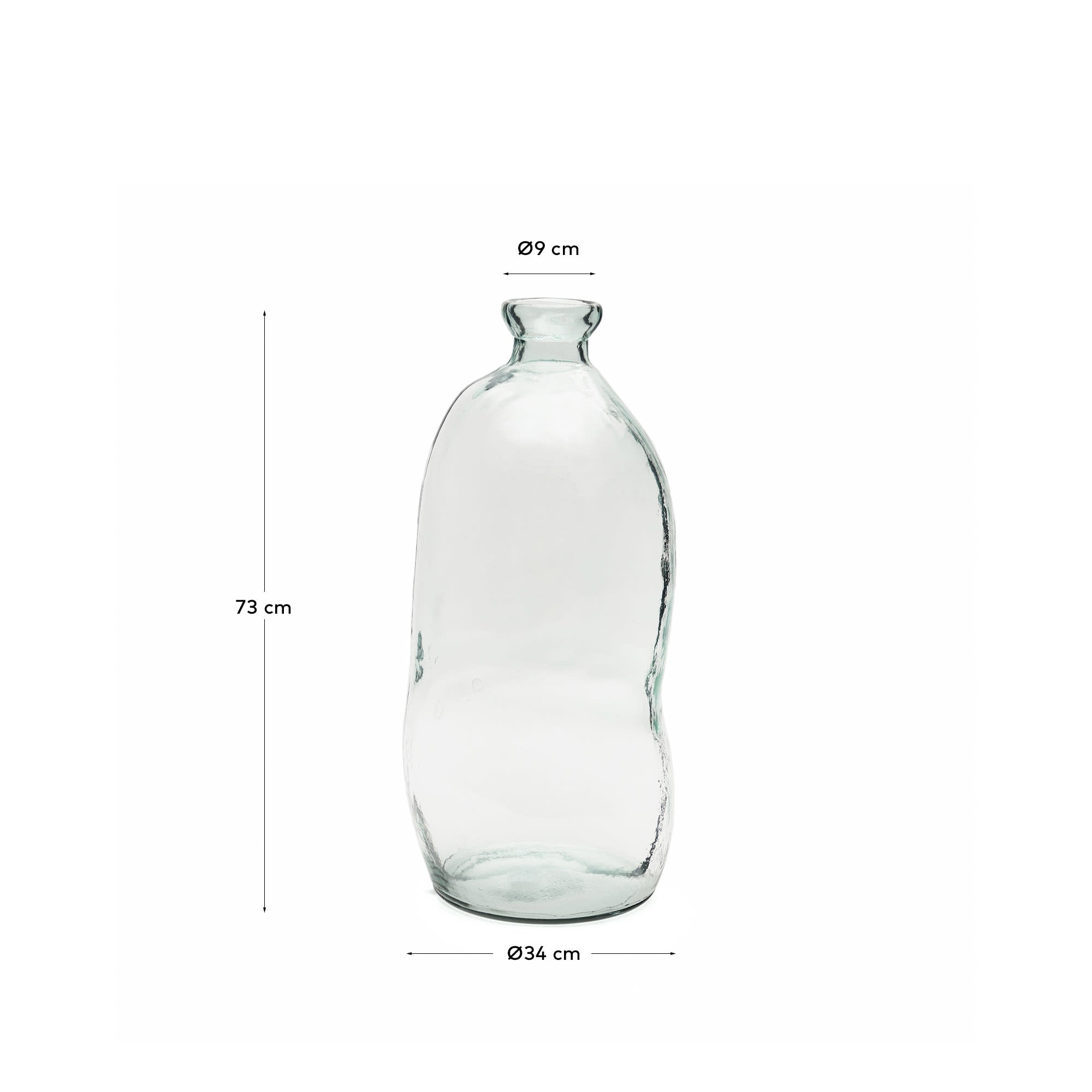 Brenna Vase aus transparentem Glas 100% recycelt 73 cm in Klar präsentiert im Onlineshop von KAQTU Design AG. Vase ist von Kave Home