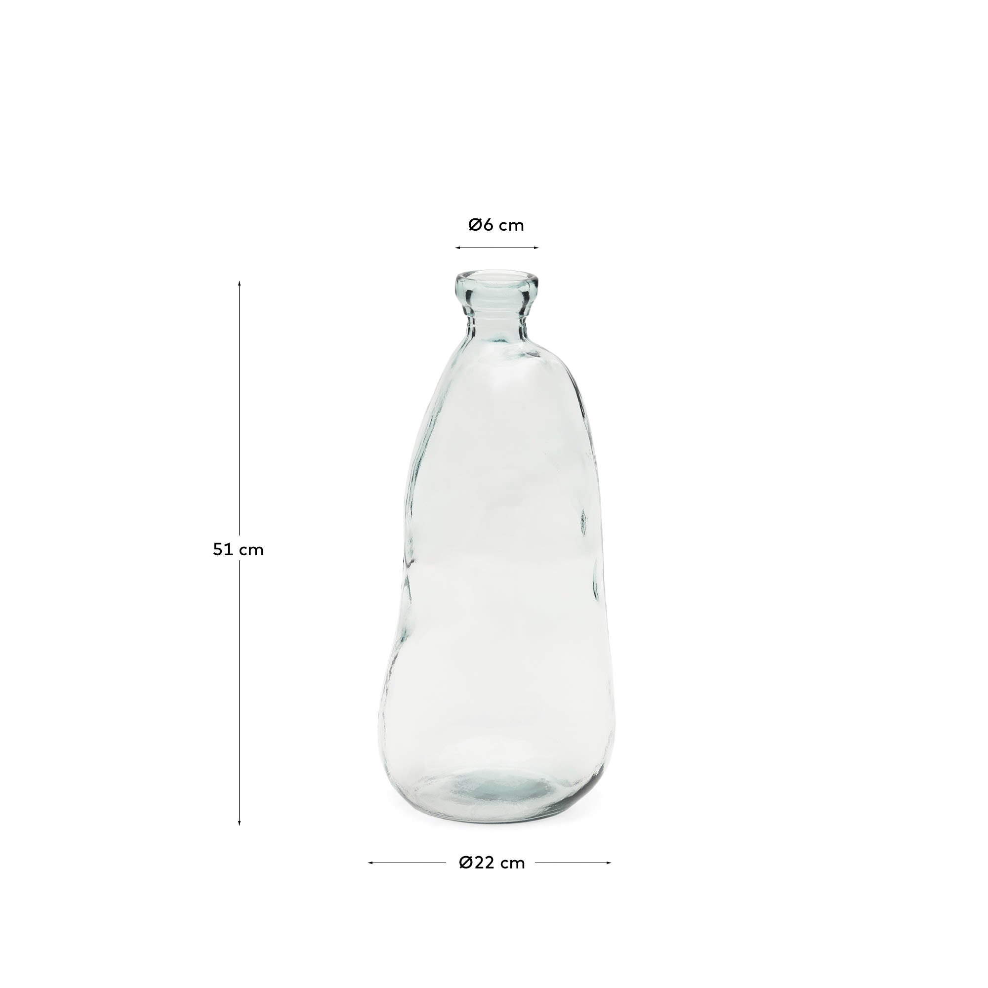 Brenna Vase aus transparentem Glas 100% recycelt 51 cm in Klar präsentiert im Onlineshop von KAQTU Design AG. Vase ist von Kave Home