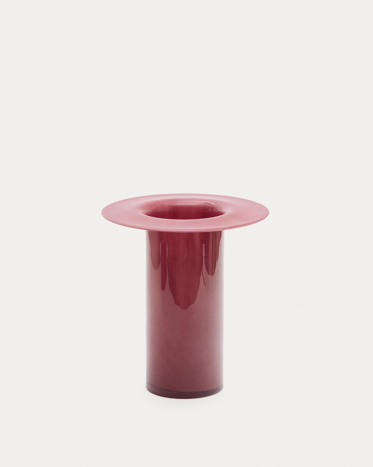 Vase Kelse aus rosafarbenem Glas 28 cm in Lila präsentiert im Onlineshop von KAQTU Design AG. Vase ist von Kave Home