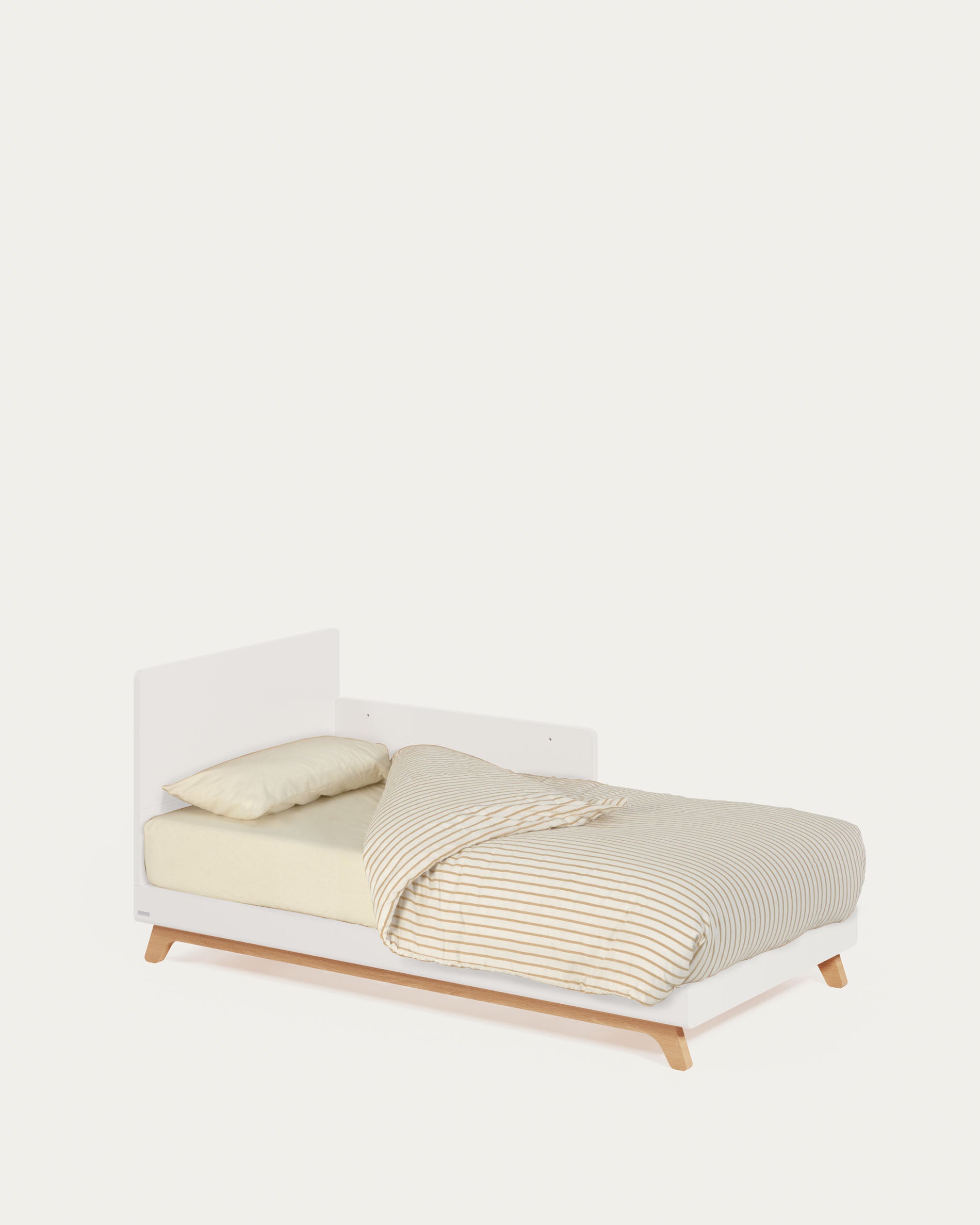 Maralis mitwachsendes Bett aus massiver Buche mit weissem Finish 70 x 140 cm in Weiß präsentiert im Onlineshop von KAQTU Design AG. Bett ist von Kave Home