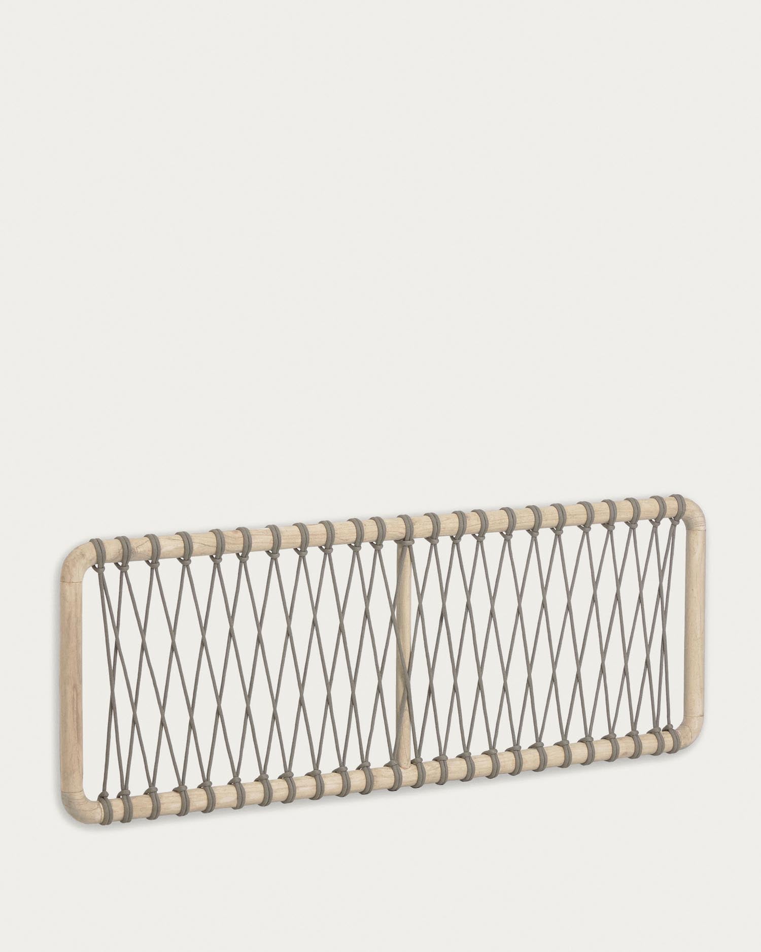 Aberash Bettkopfteil aus massivem Mindiholz und Seil in Grau für Bett von 160 cm in Braun präsentiert im Onlineshop von KAQTU Design AG. Zubehör Bett ist von Kave Home