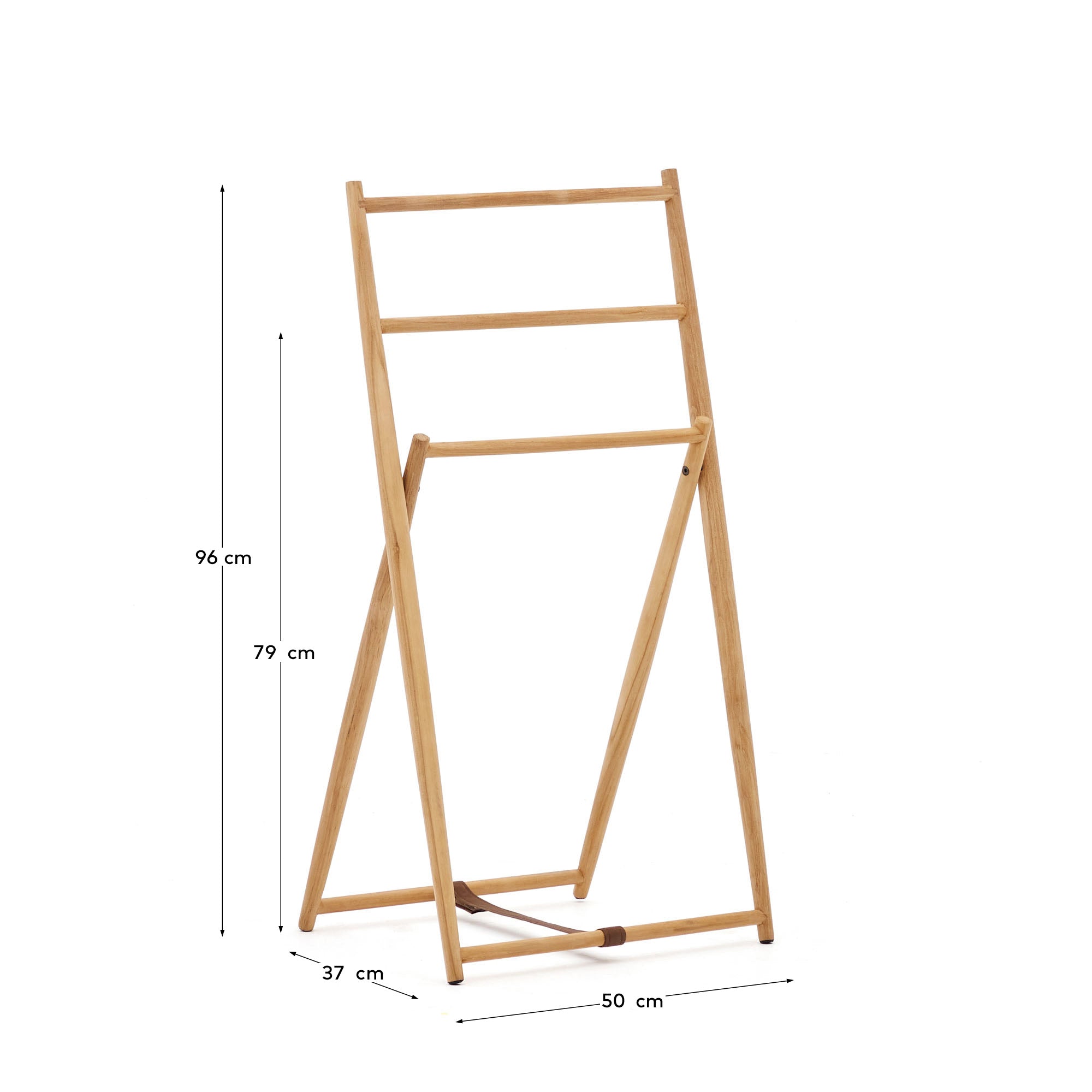 Roxana Handtuchhalter aus massivem Teakholz 50 x 95 cm in Braun präsentiert im Onlineshop von KAQTU Design AG. Badzubehör ist von Kave Home