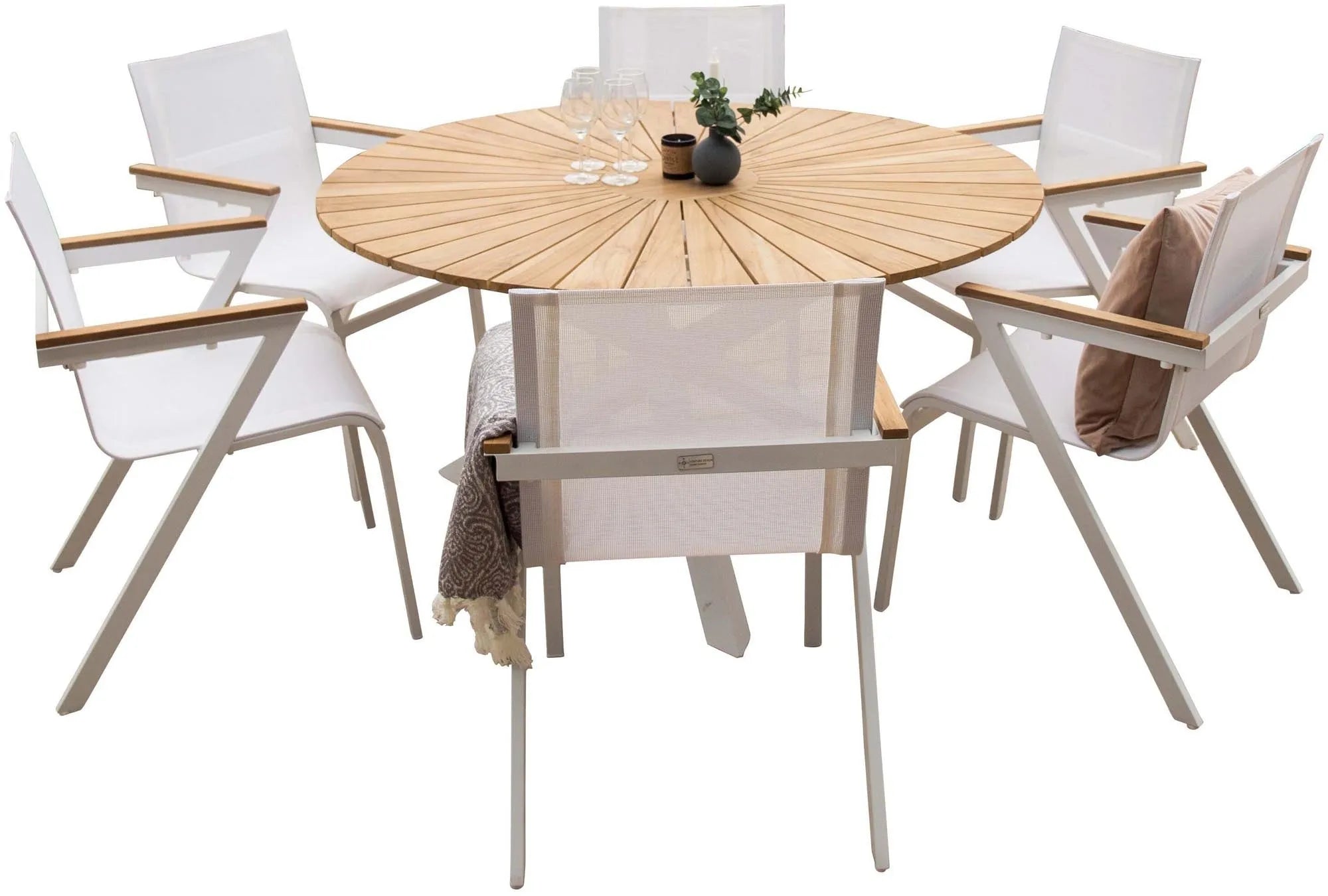 Mexiko Outdoor-Tischset ⌀140cm/6St. - KAQTU Design