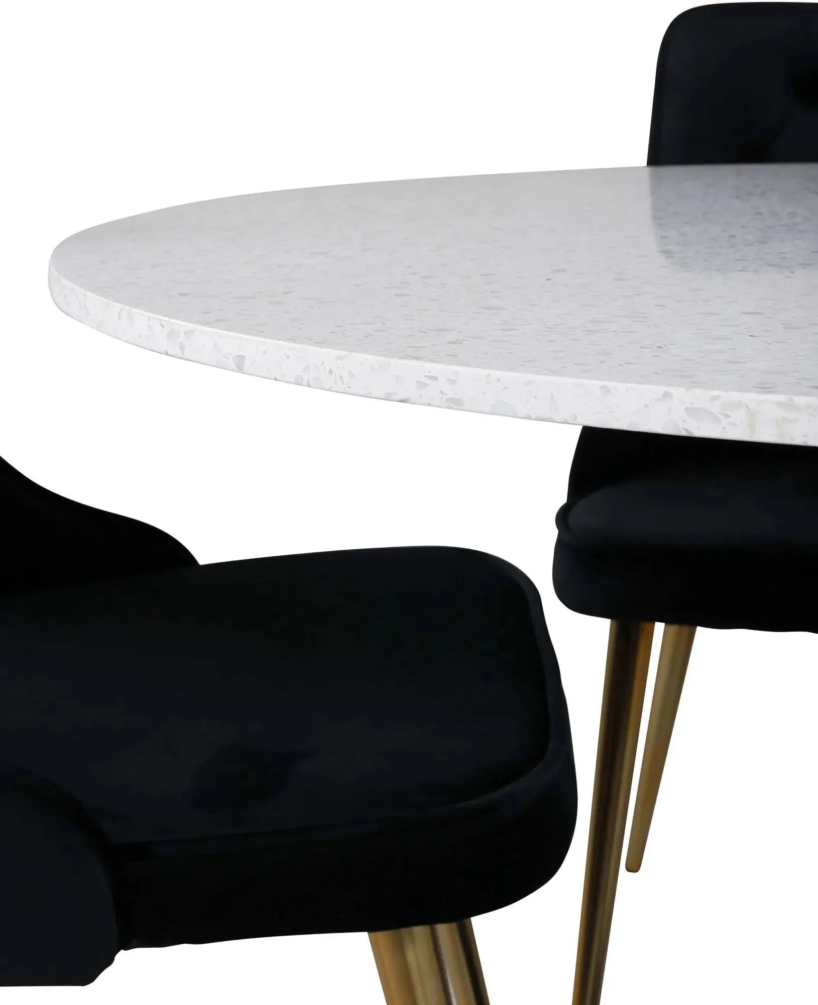 Razzia Esszimmerset + Velvet Deluxe ⌀106cm/4St. in Grau / Schwarz / Gold präsentiert im Onlineshop von KAQTU Design AG. Esszimmerset ist von Venture Home