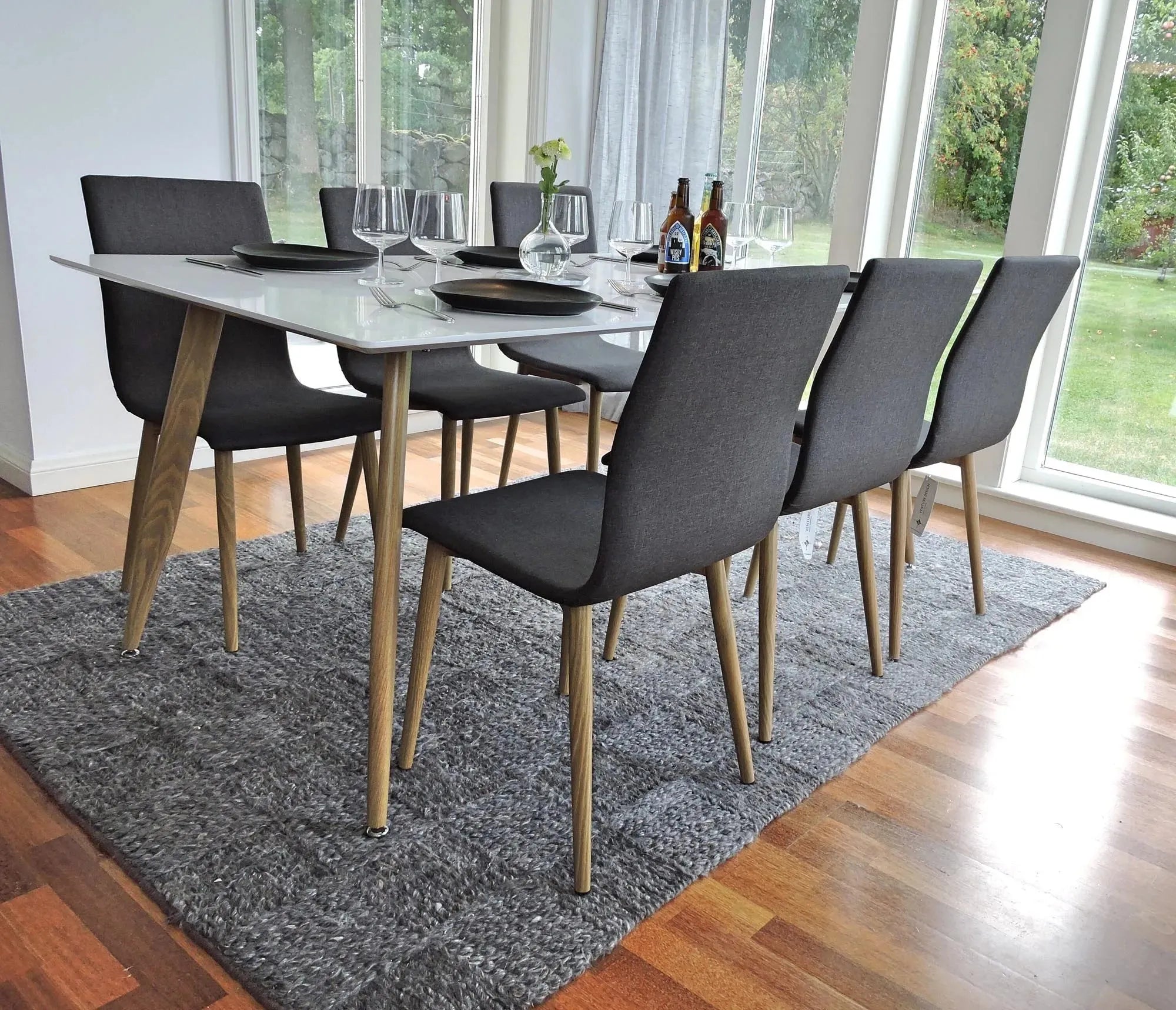 Polar Esszimmerset + Windu 180cm/6St. in Weiss / Beige / Natur präsentiert im Onlineshop von KAQTU Design AG. Esszimmerset ist von Venture Home