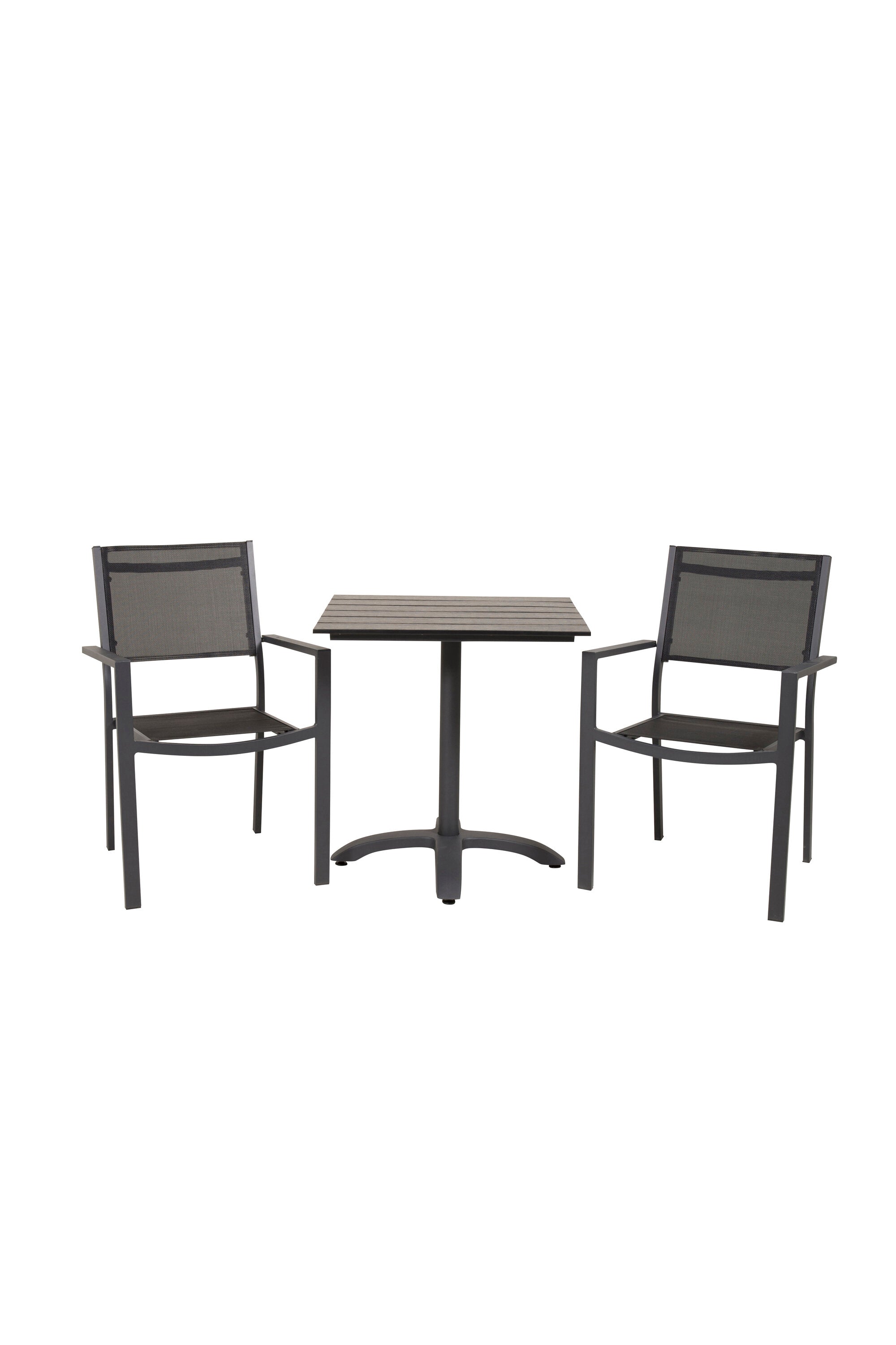 Colorado Cafétisch + 2 x Copacabana Arm Stuhl in Schwarz Schwarz präsentiert im Onlineshop von KAQTU Design AG. Esszimmerset ist von Venture Home