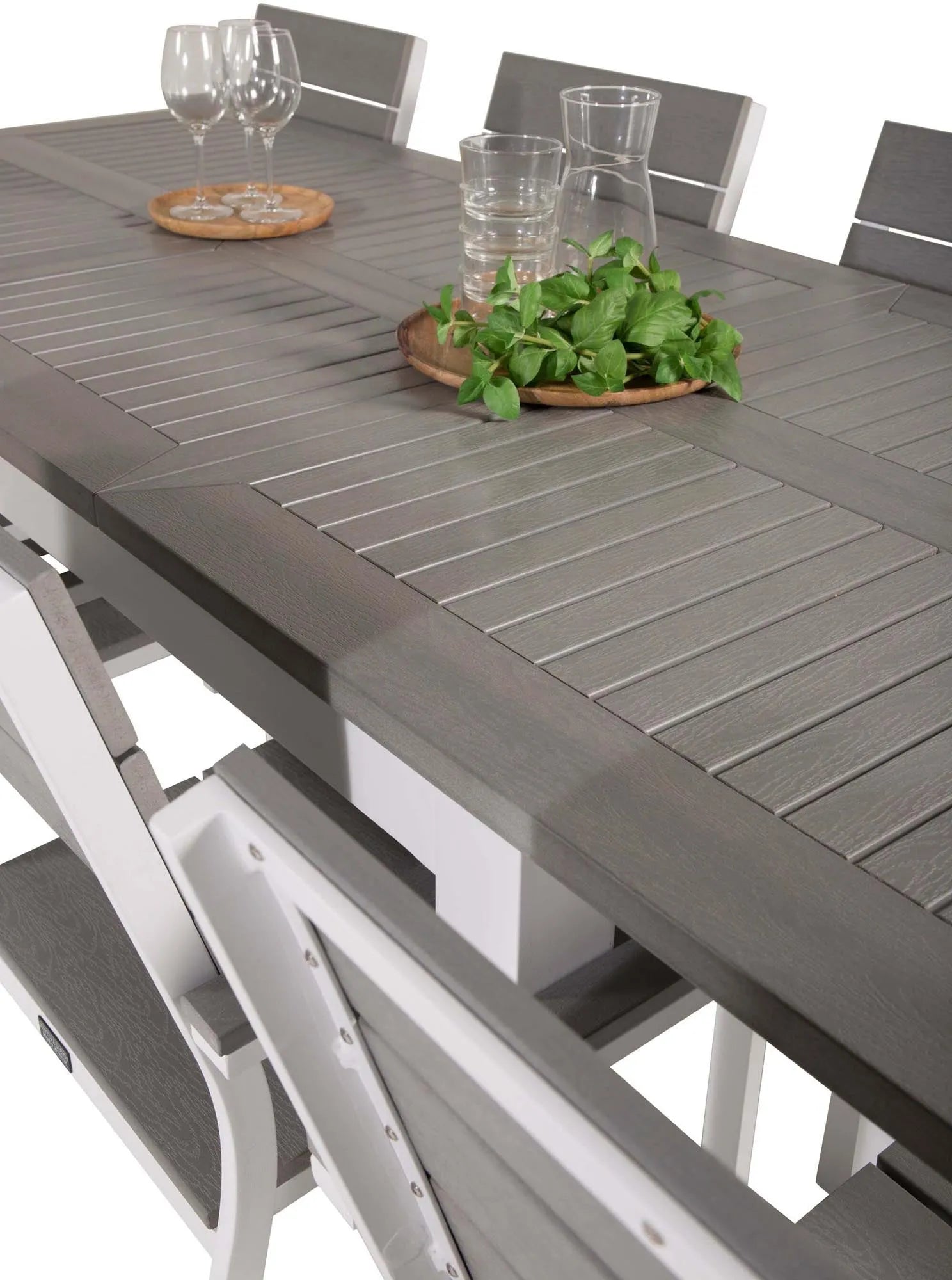 Albany Outdoor-Esstischset + Levels 160cm/8St. - KAQTU Design