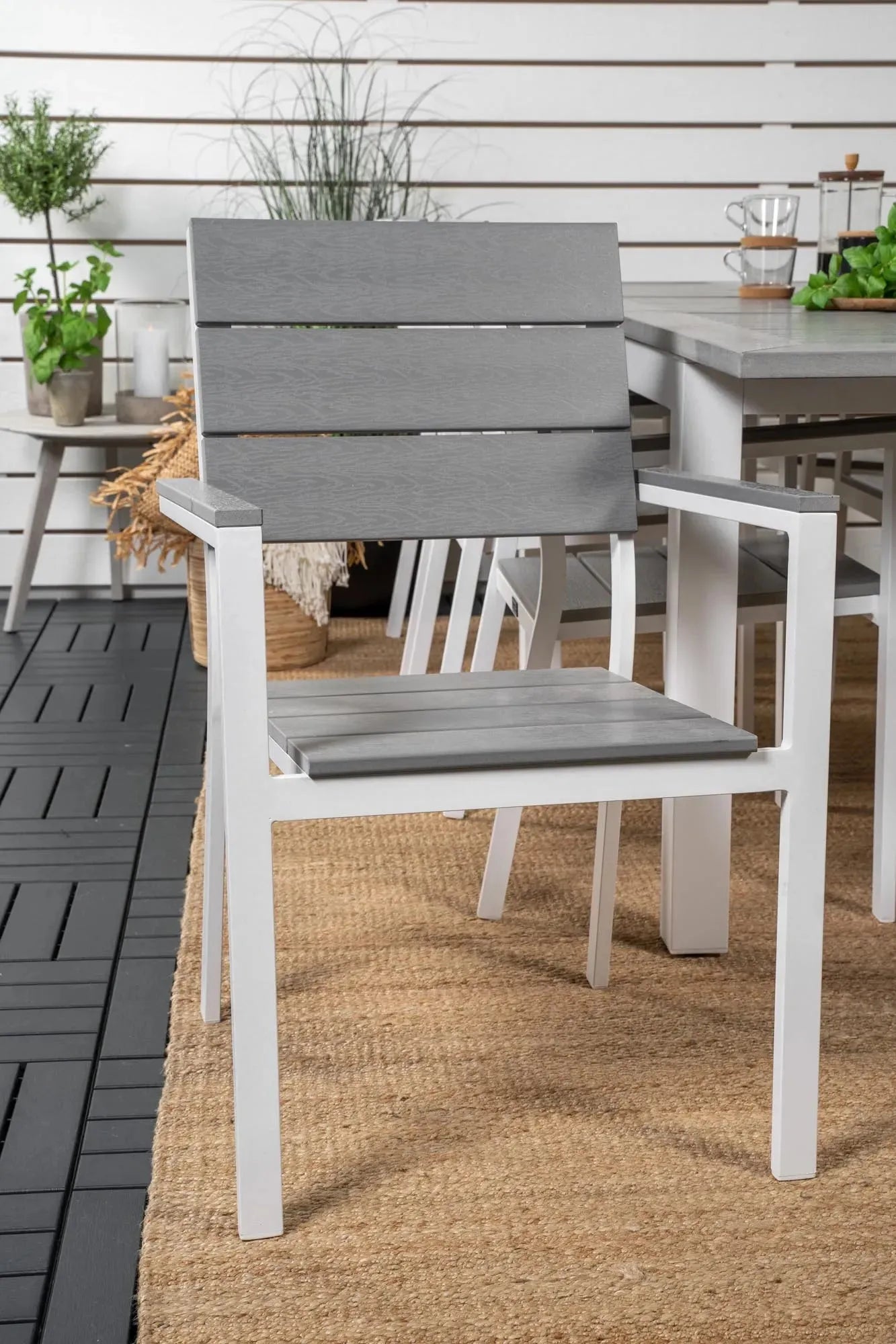 Albany Outdoor-Esstischset + Levels 160cm/8St. - KAQTU Design