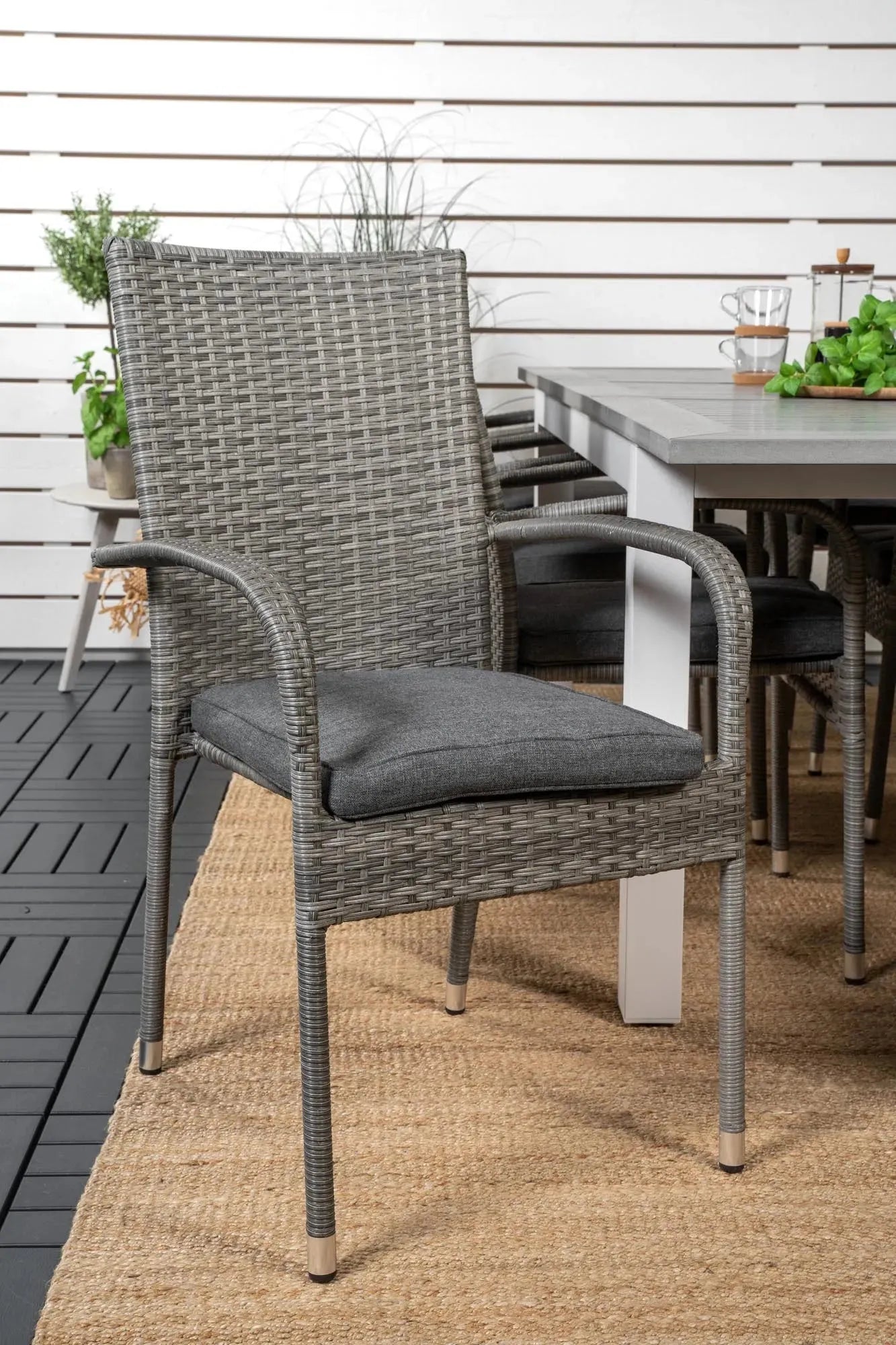 Albany Outdoor-Esstischset + Anna 160cm/8St. - KAQTU Design