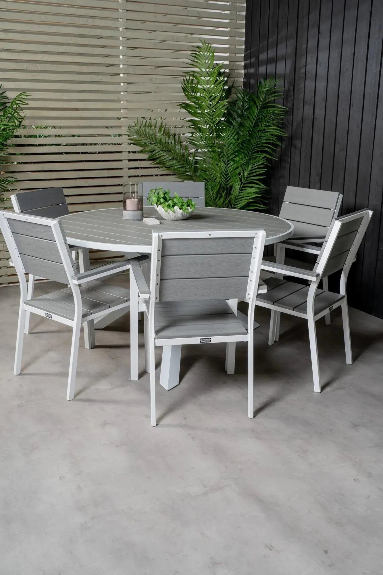 Parma Outdoor-Tischset + Levels ⌀140cm/6St. - KAQTU Design