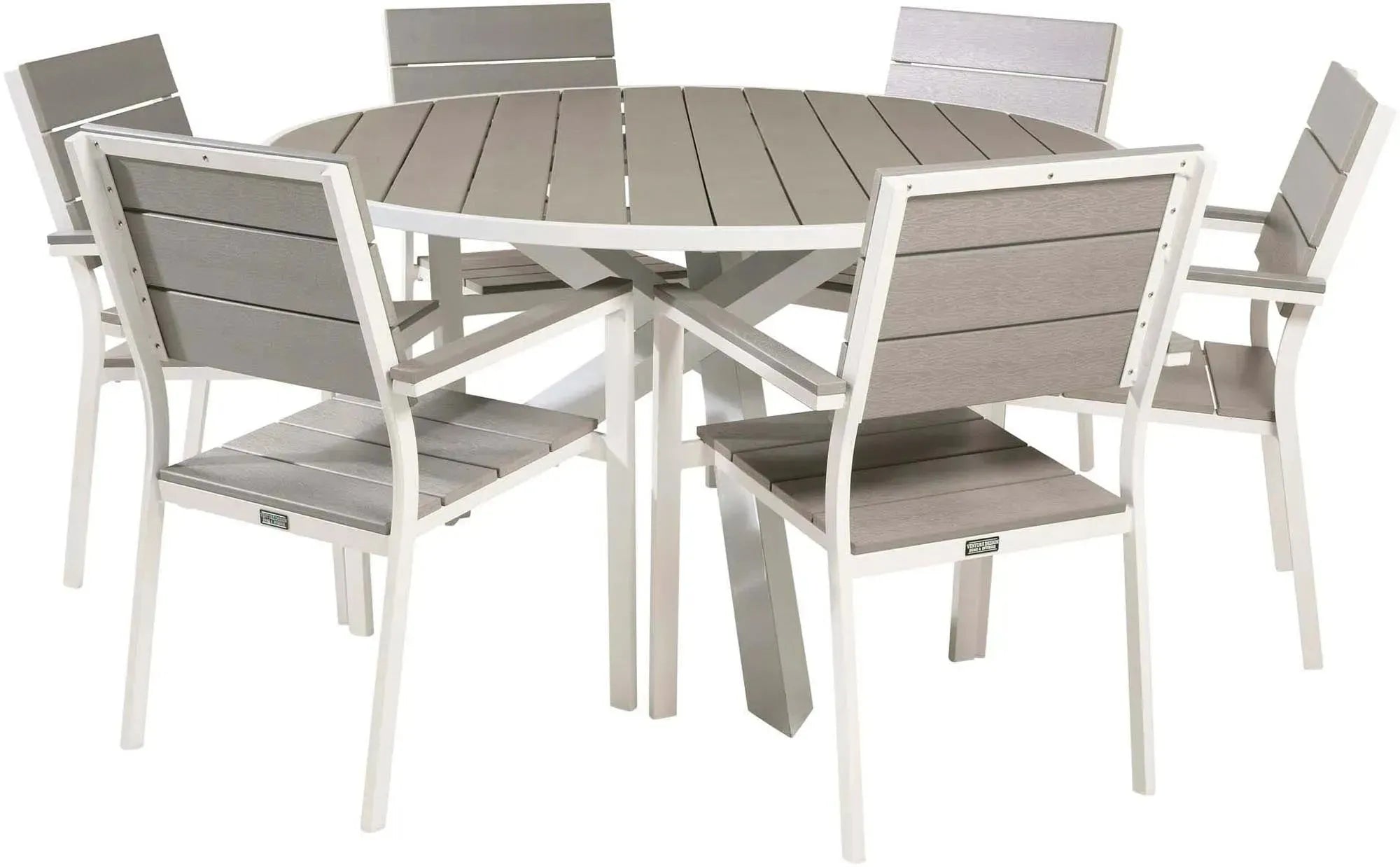 Parma Outdoor-Tischset + Levels ⌀140cm/6St. - KAQTU Design