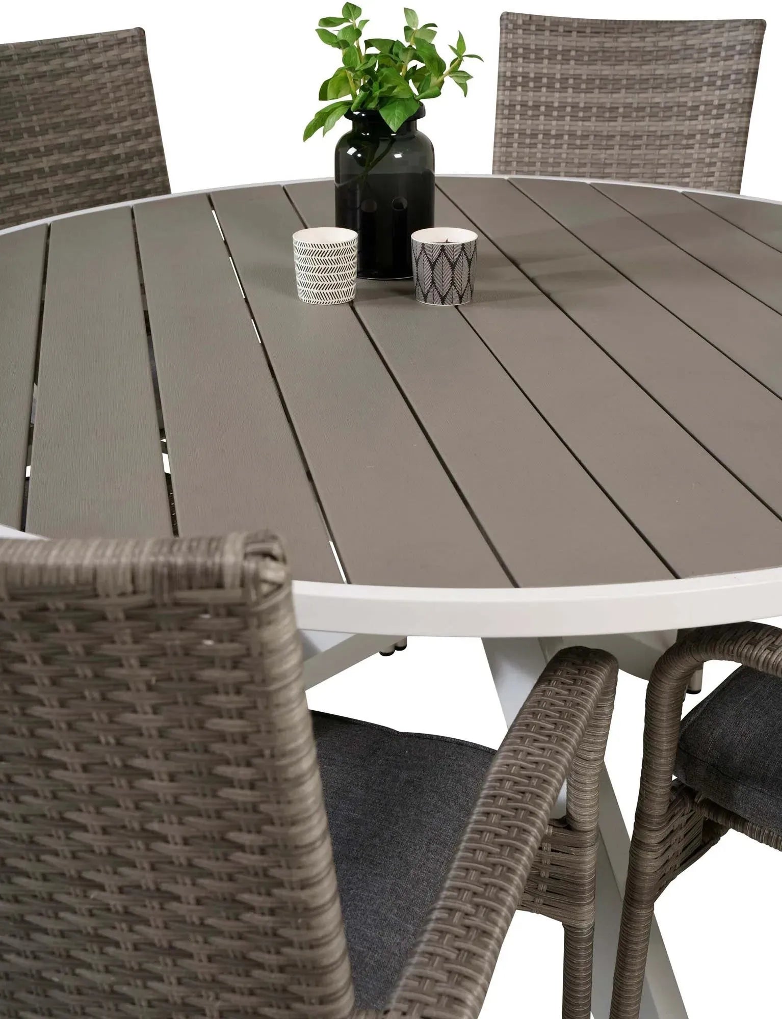 Parma Outdoor-Tischset + Anna ⌀140cm/6St. - KAQTU Design