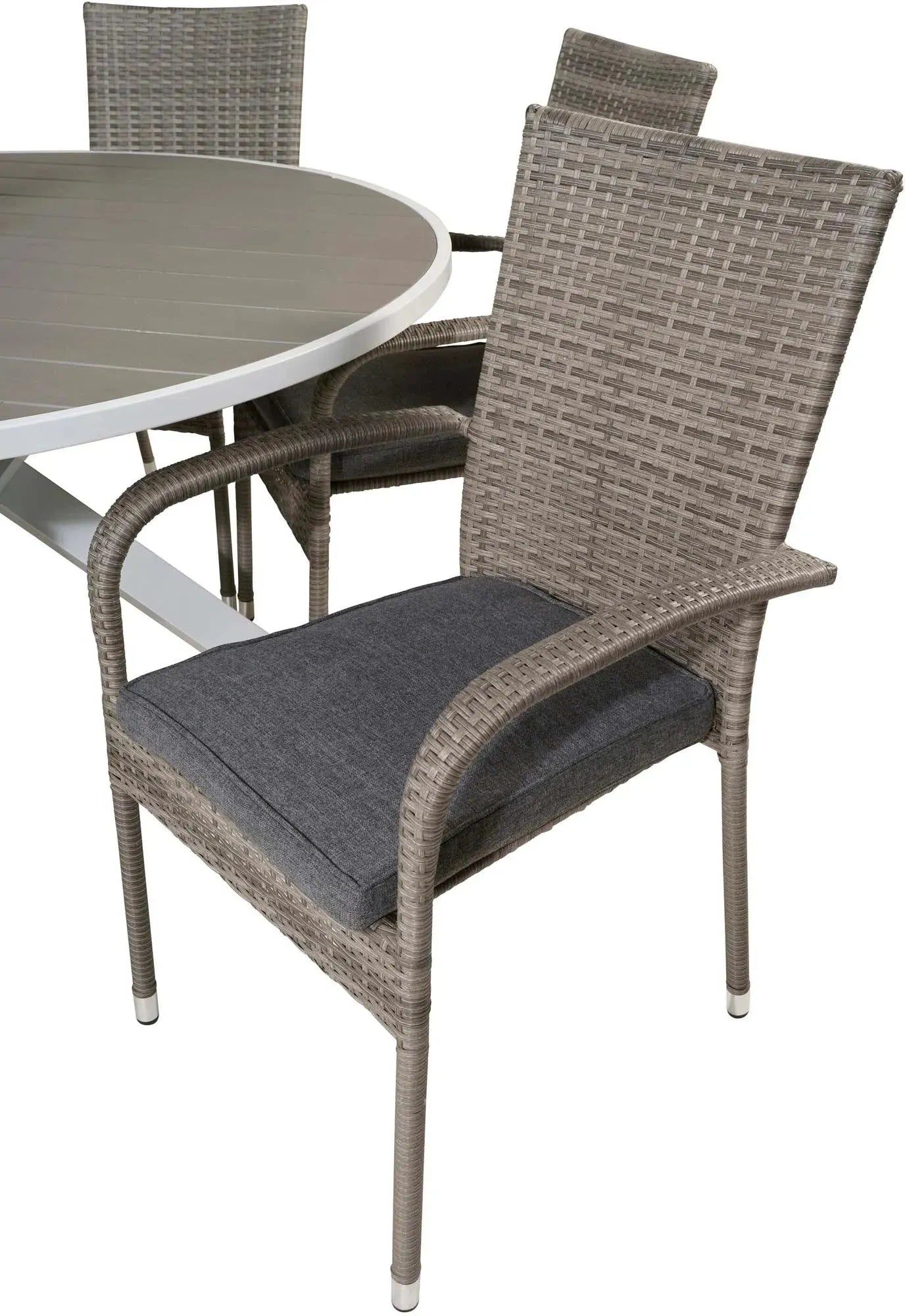 Parma Outdoor-Tischset + Anna ⌀140cm/6St. - KAQTU Design