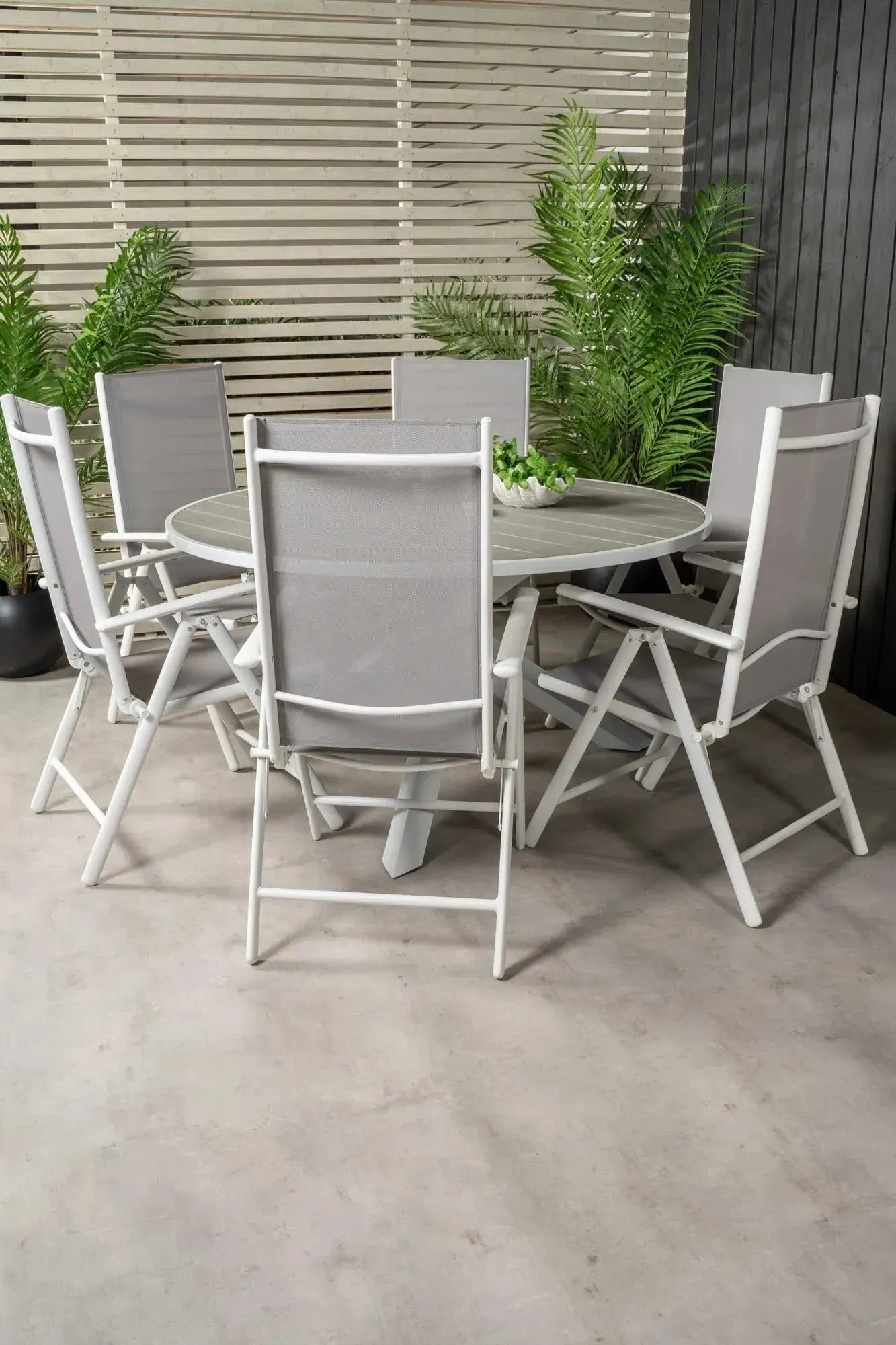 Parma Outdoor-Tischset + Break ⌀140cm/6St. - KAQTU Design