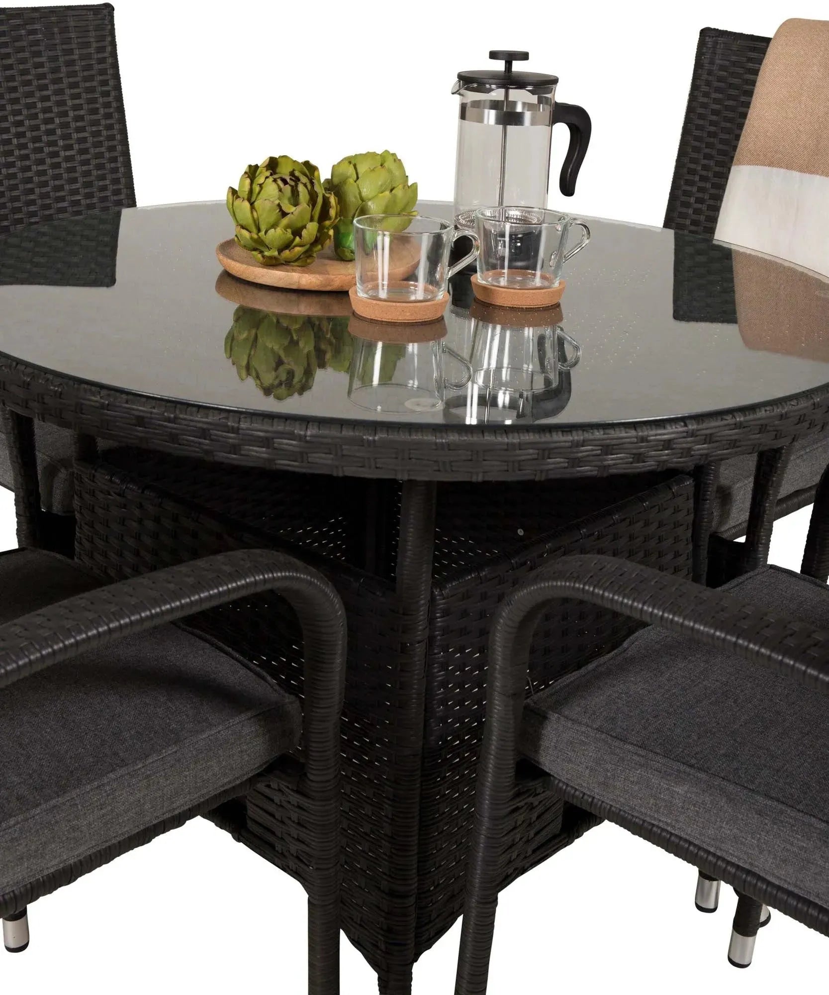 Volta Outdoor-Tischset + Anna ⌀90cm/4St. - KAQTU Design