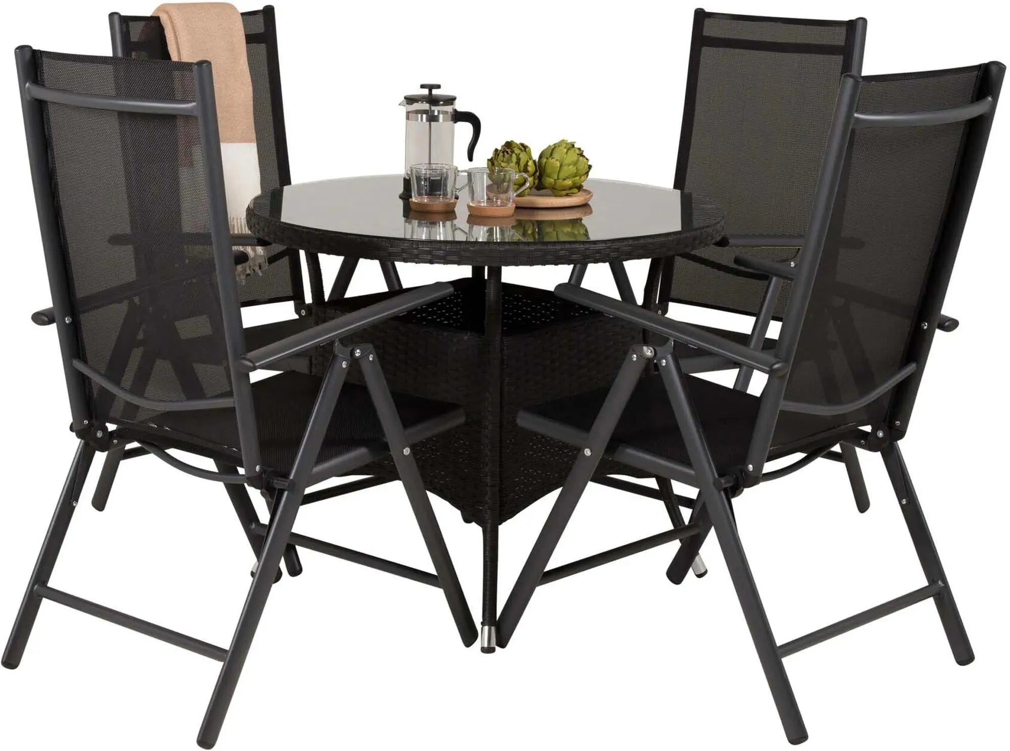 Volta Outdoor-Tischset + Break ⌀90cm/4St. - KAQTU Design