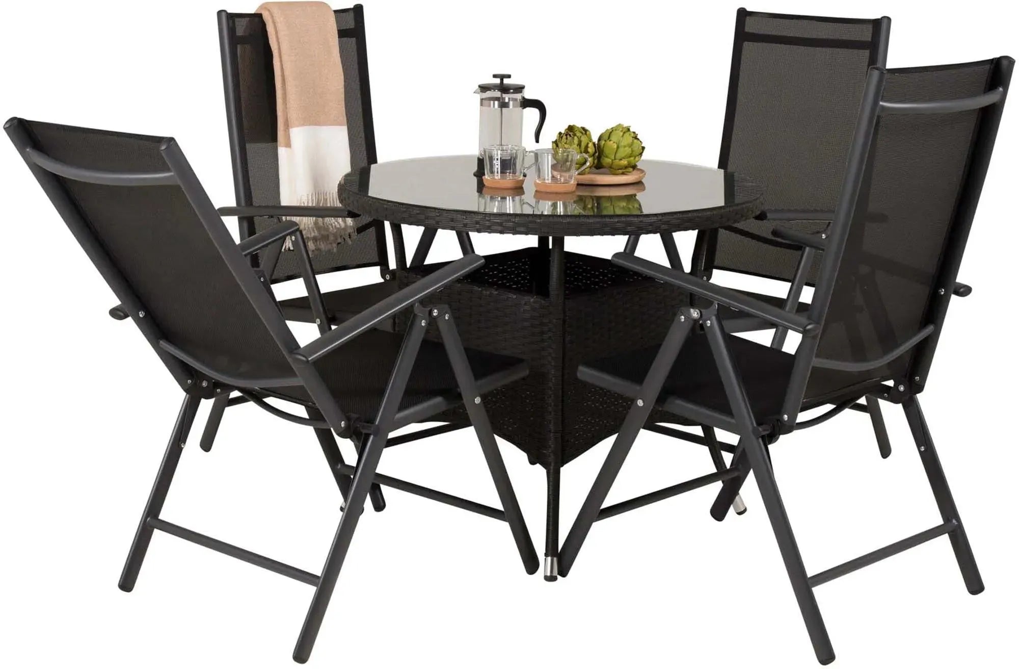 Volta Outdoor-Tischset + Break ⌀90cm/4St. - KAQTU Design