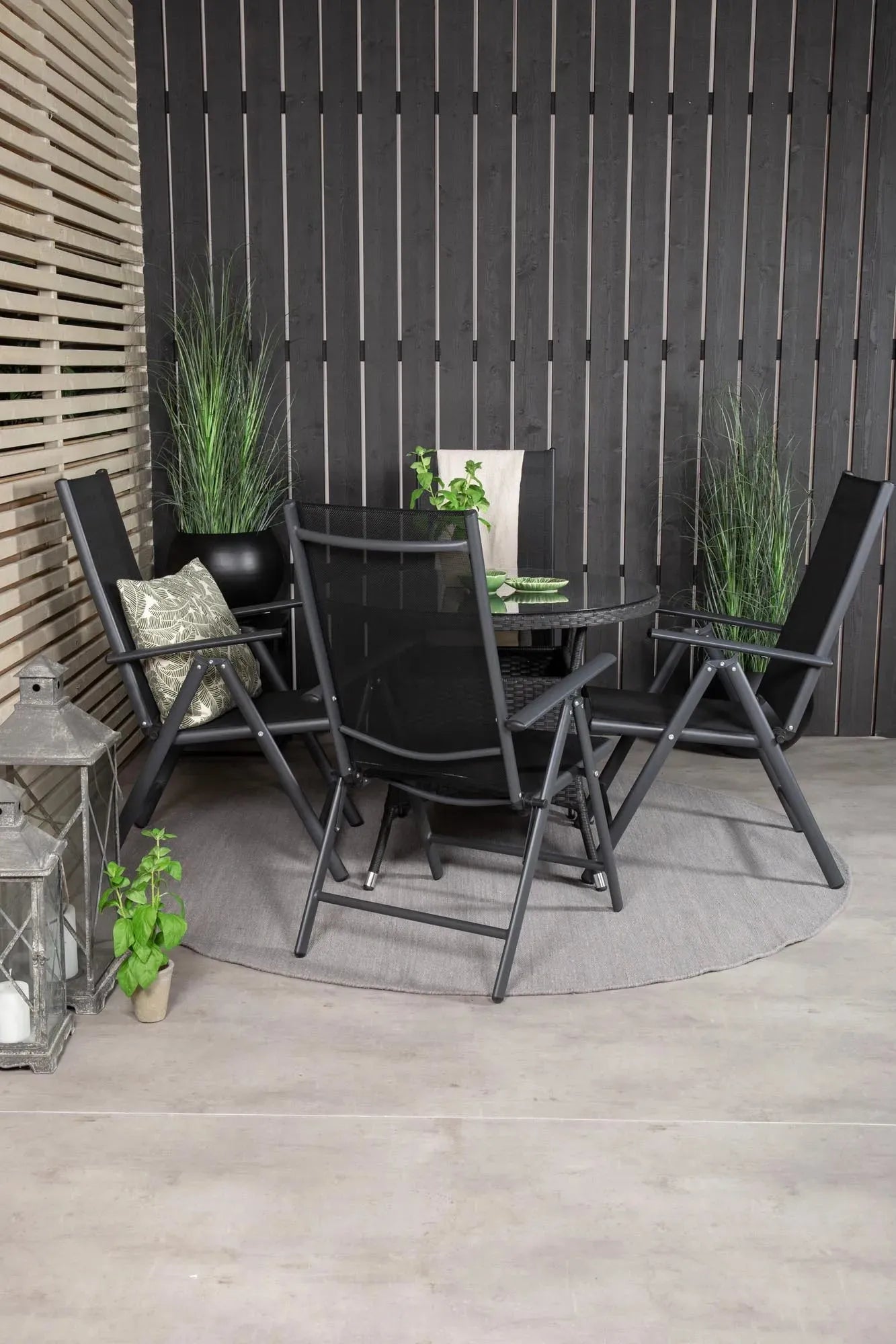 Volta Outdoor-Tischset + Break ⌀90cm/4St. - KAQTU Design