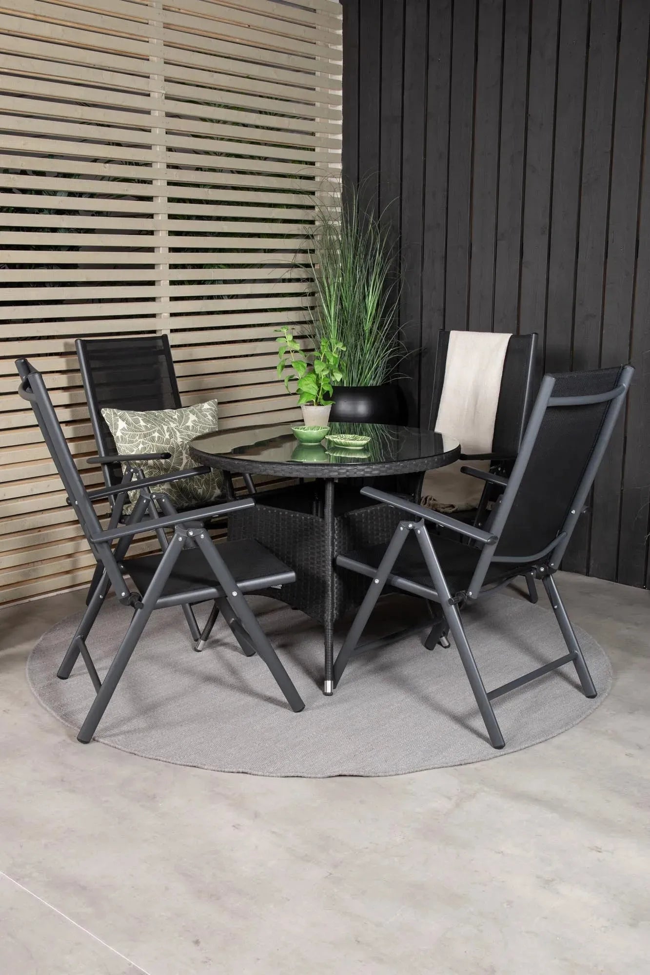 Volta Outdoor-Tischset + Break ⌀90cm/4St. - KAQTU Design