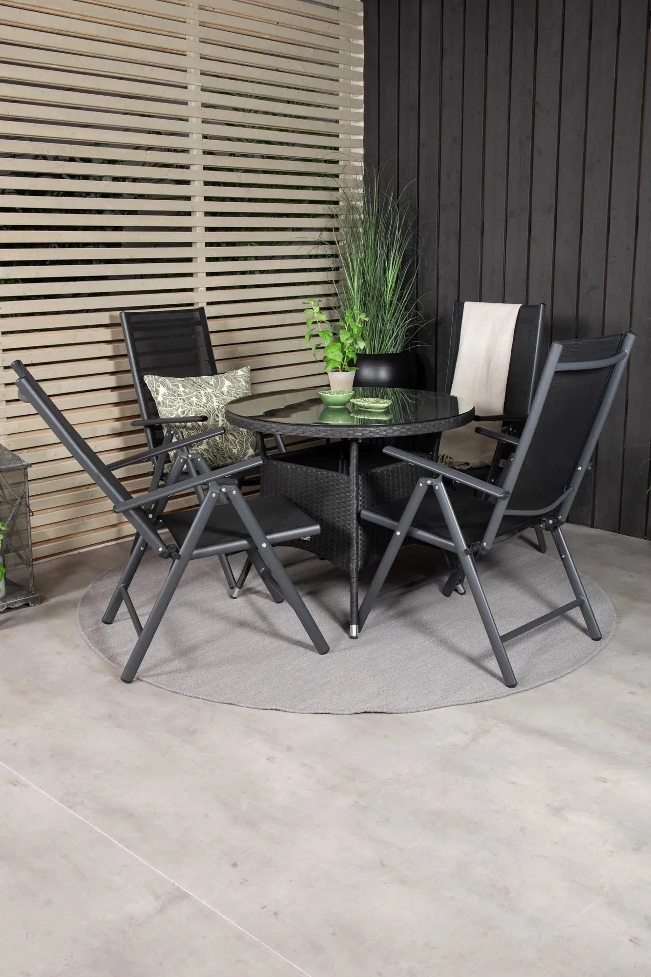 Volta Outdoor-Tischset + Break ⌀90cm/4St. - KAQTU Design