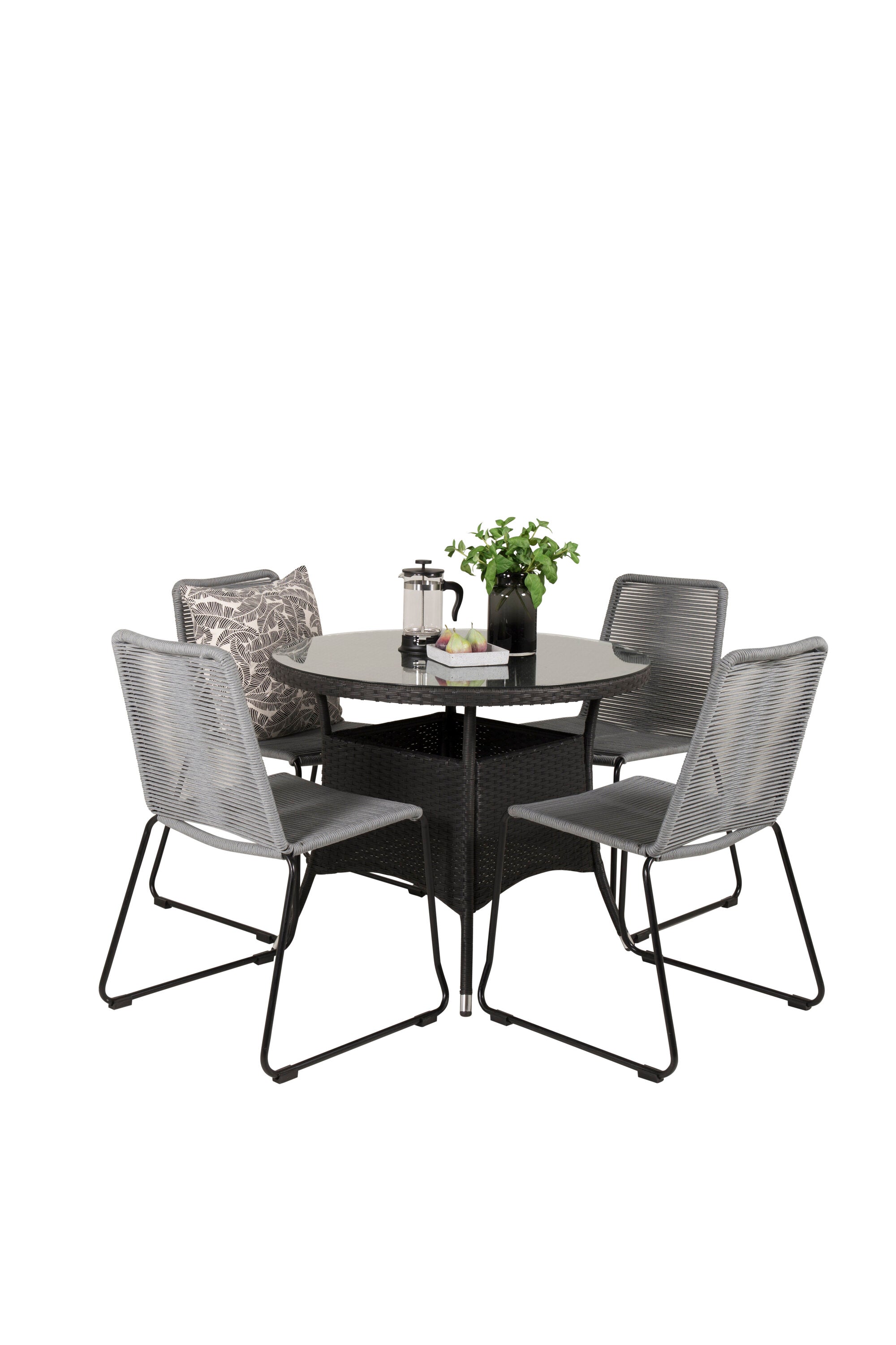 Volta Gartentisch-Set in Grey/Schwarz präsentiert im Onlineshop von KAQTU Design AG. Gartentischset ist von Venture Home