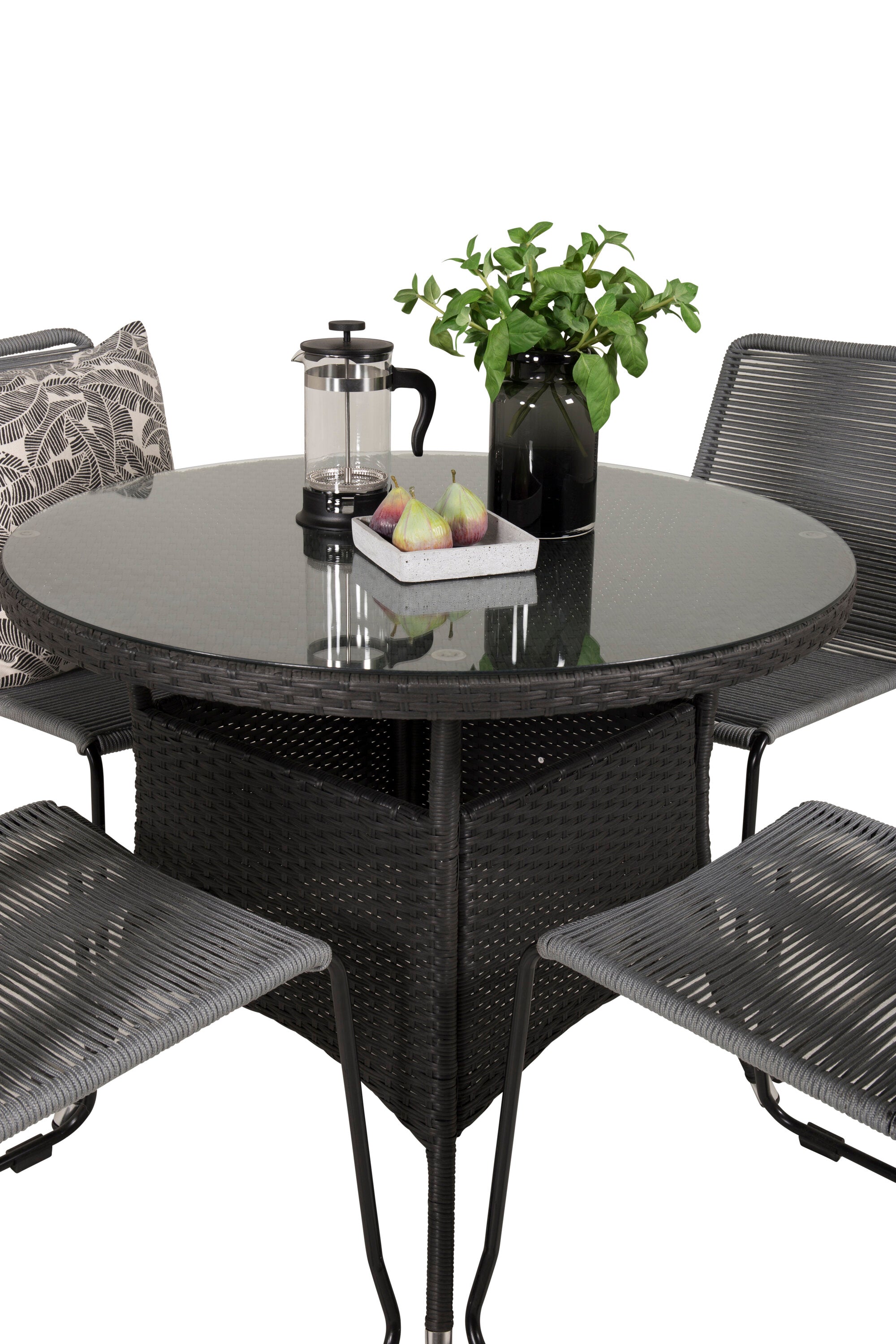 Volta Gartentisch-Set in Grey/Schwarz präsentiert im Onlineshop von KAQTU Design AG. Gartentischset ist von Venture Home