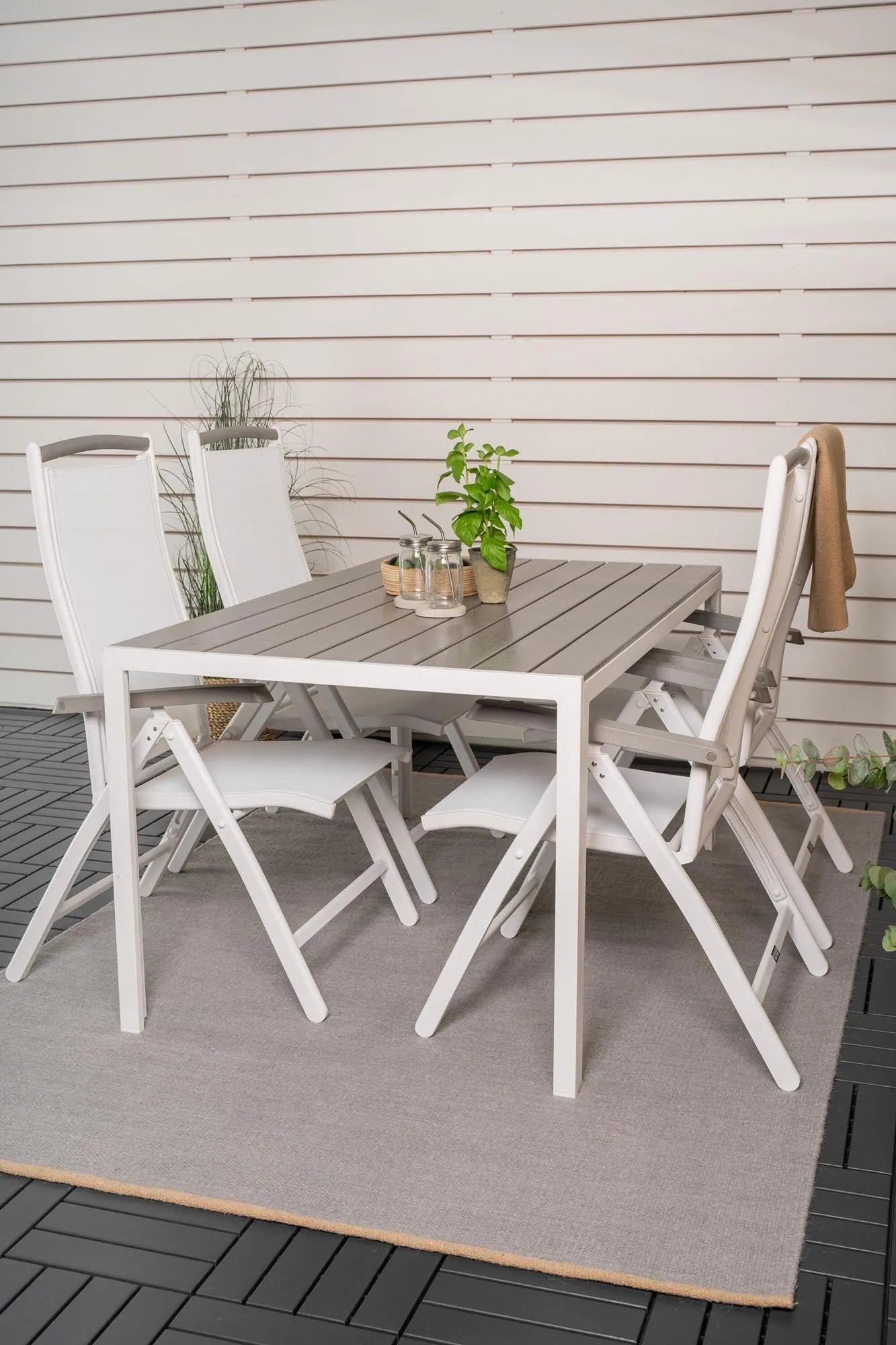 Break Outdoor-Tischset + Albany 150cm/4St. - KAQTU Design