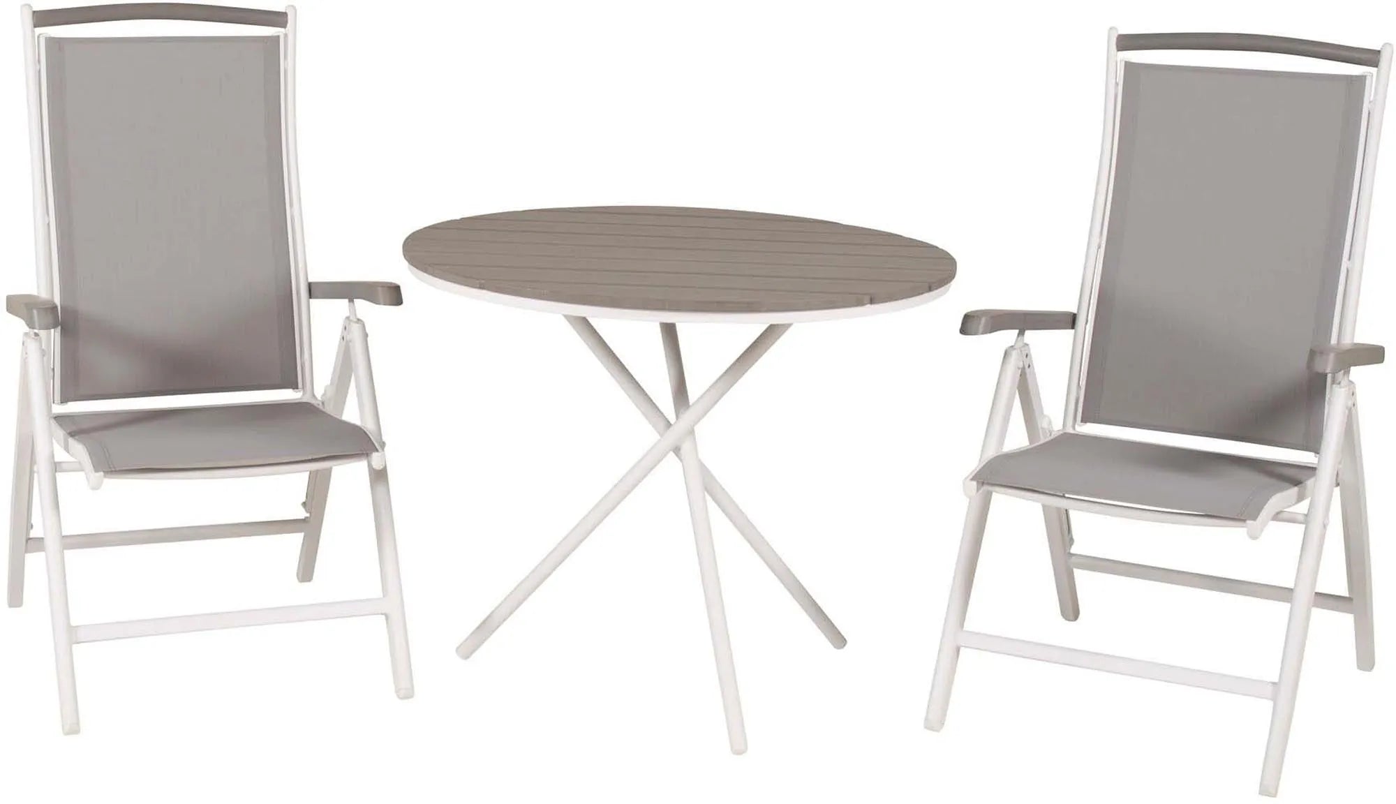 Parma Outdoor-Tischset + Albany ⌀90cm/2St., Gartentischset, KAQTU Design