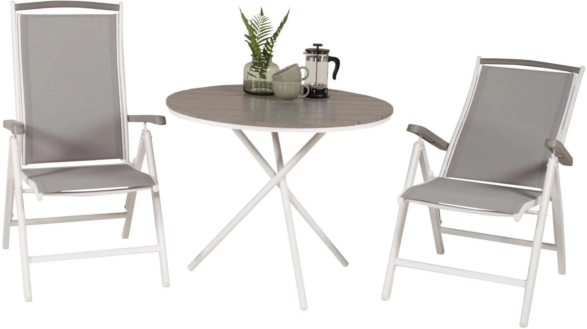 Parma Outdoor-Tischset + Albany ⌀90cm/2St. - KAQTU Design