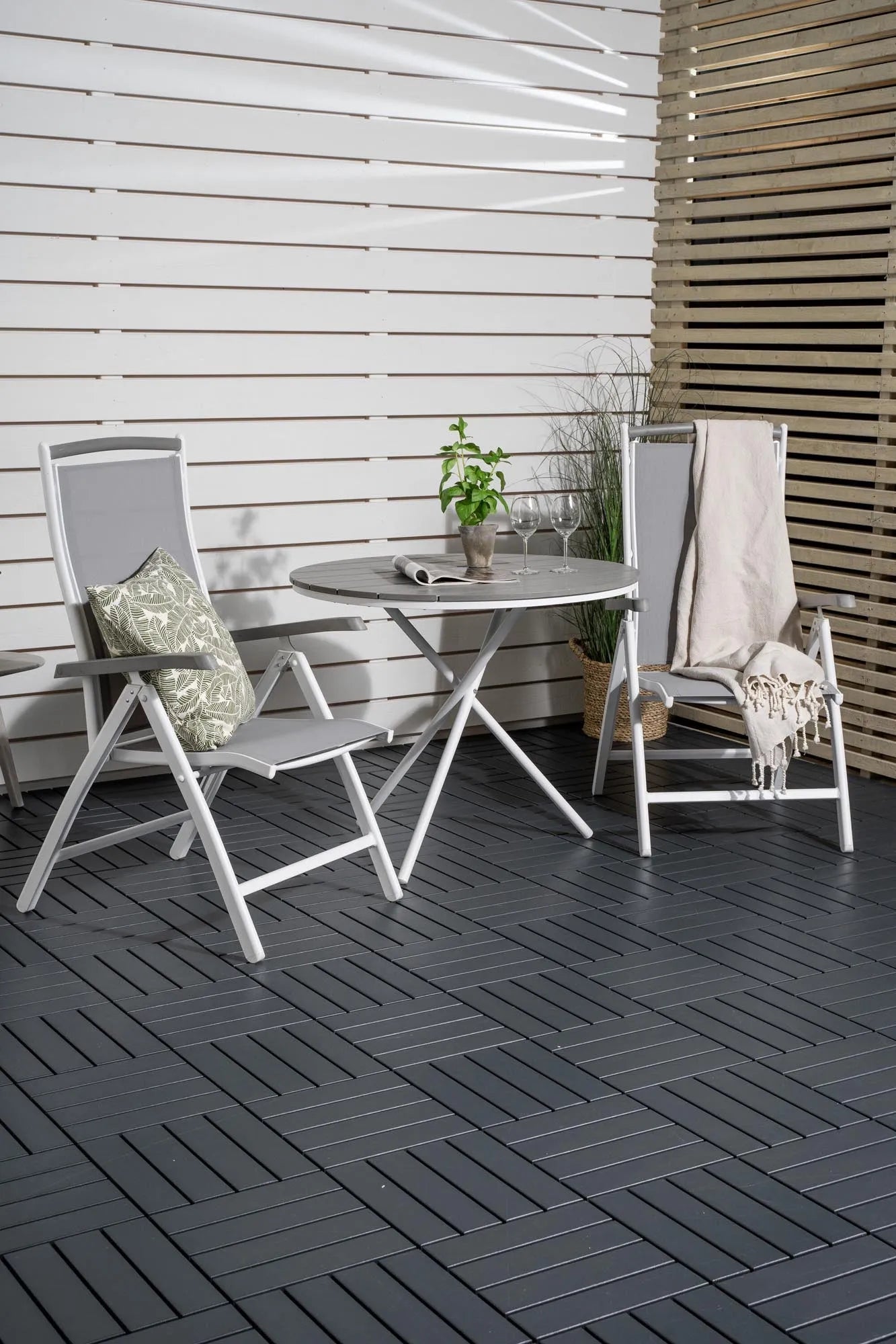 Parma Outdoor-Tischset + Albany ⌀90cm/2St. - KAQTU Design