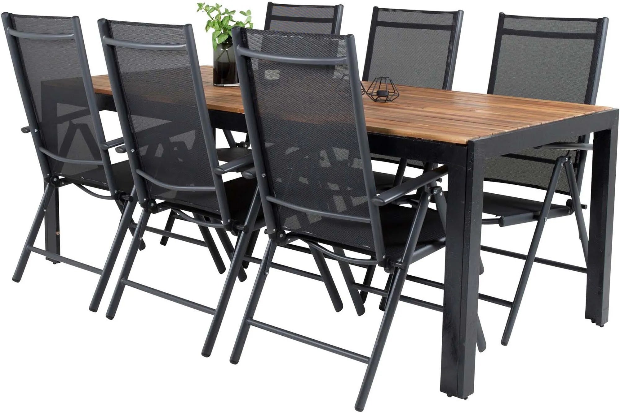 Bois Outdoor-Tischset + Break 205cm/6St. - KAQTU Design