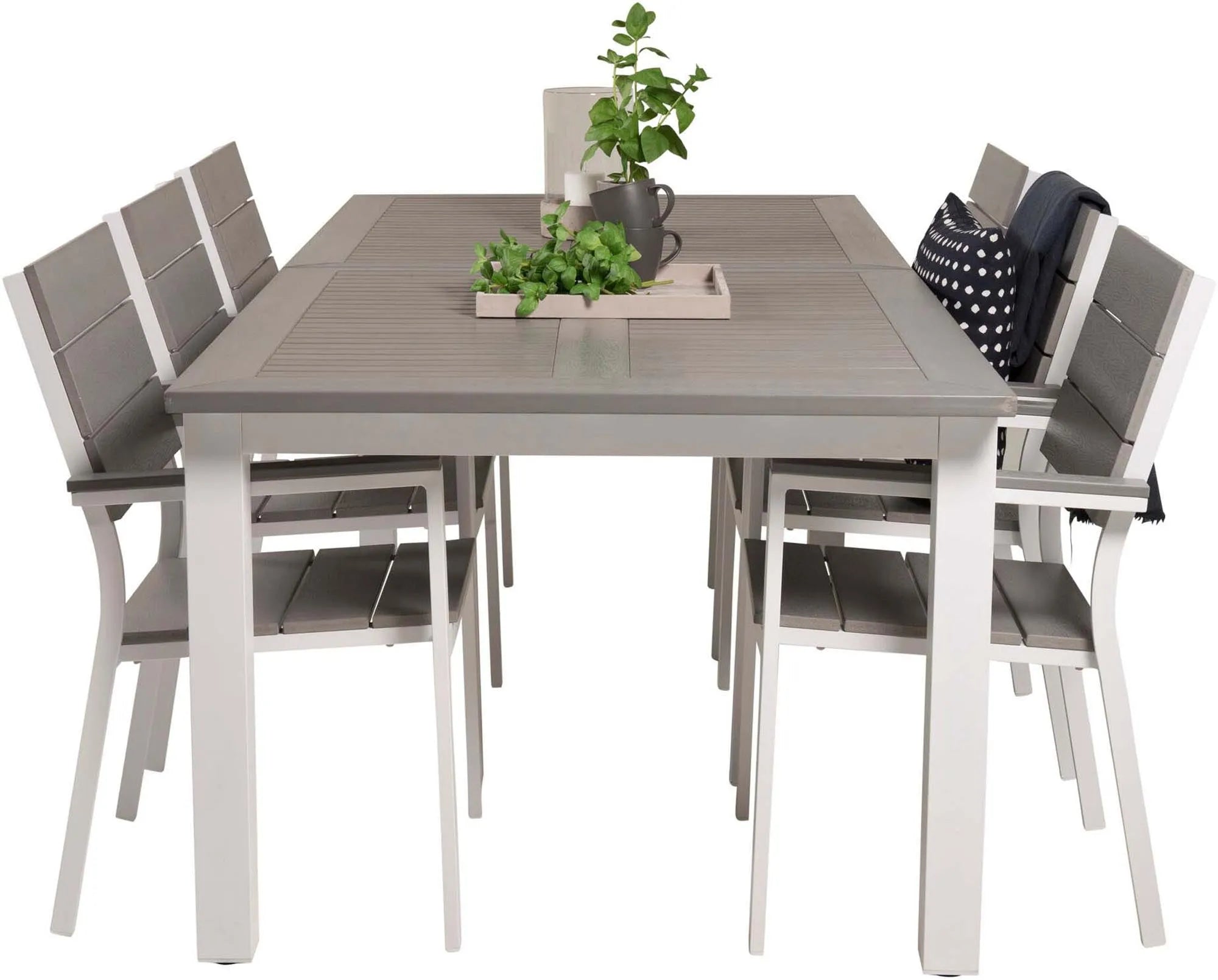 Albany Outdoor-Esstischset + Levels 224cm/6St. - KAQTU Design