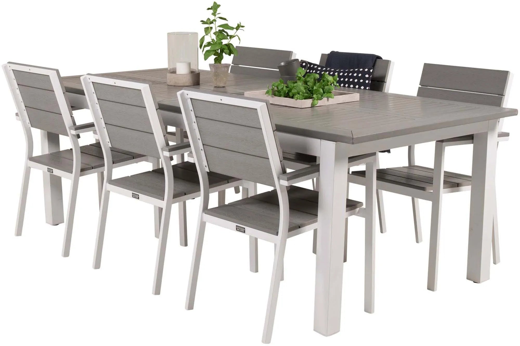 Albany Outdoor-Esstischset + Levels 224cm/6St. - KAQTU Design