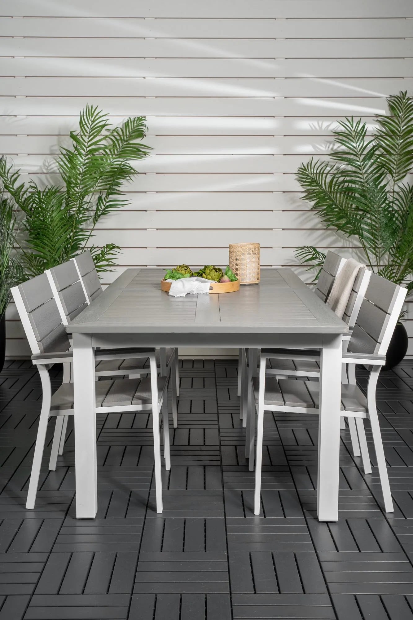 Albany Outdoor-Esstischset + Levels 224cm/6St. - KAQTU Design