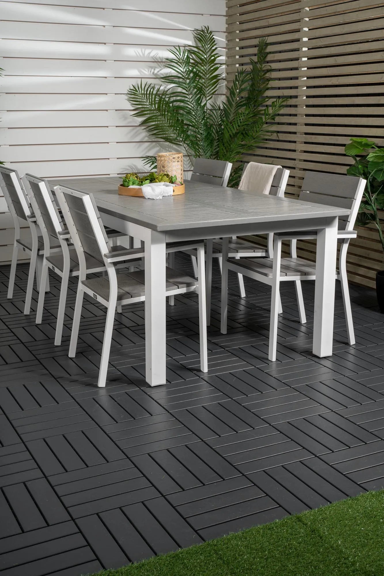 Albany Outdoor-Esstischset + Levels 224cm/6St. - KAQTU Design