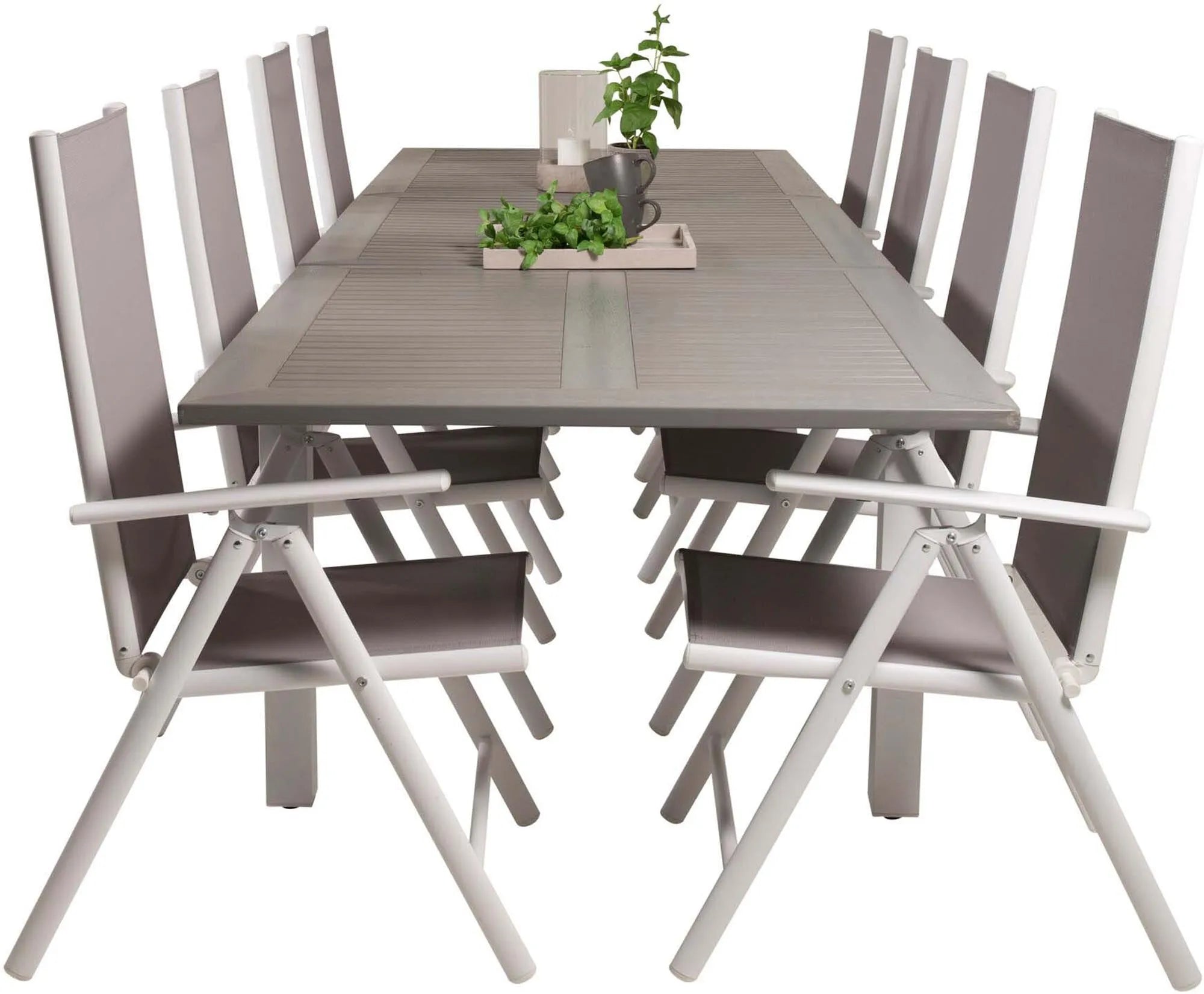 Albany Outdoor-Esstischset + Break 224cm/8St. - KAQTU Design