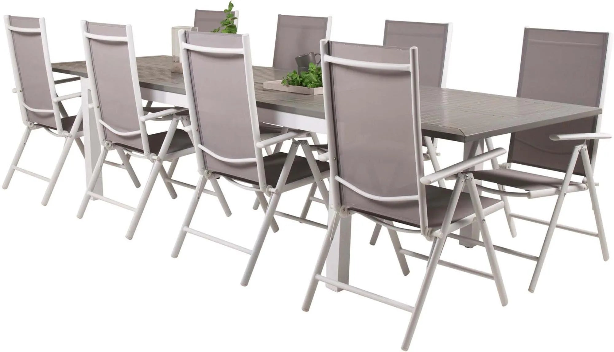 Albany Outdoor-Esstischset + Break 224cm/8St. - KAQTU Design