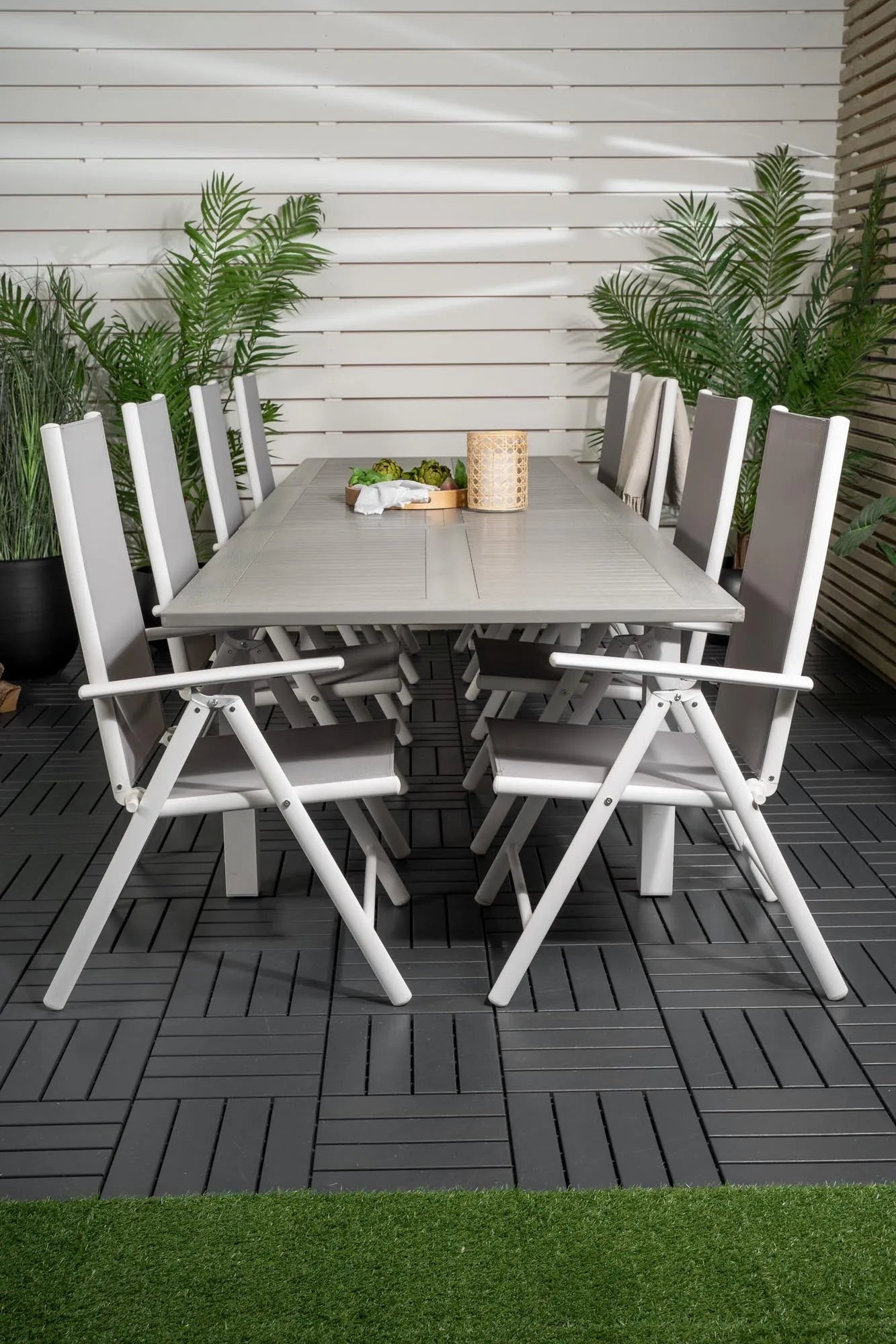 Albany Outdoor-Esstischset + Break 224cm/8St. - KAQTU Design