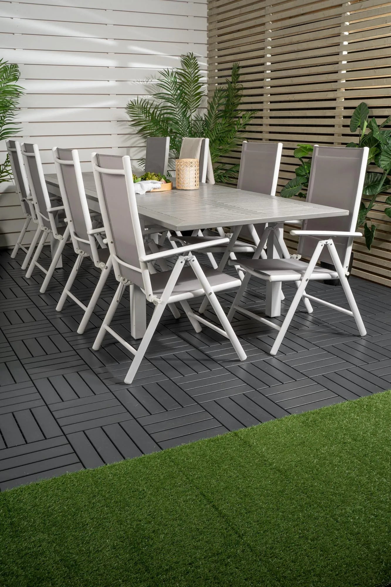 Albany Outdoor-Esstischset + Break 224cm/8St. - KAQTU Design