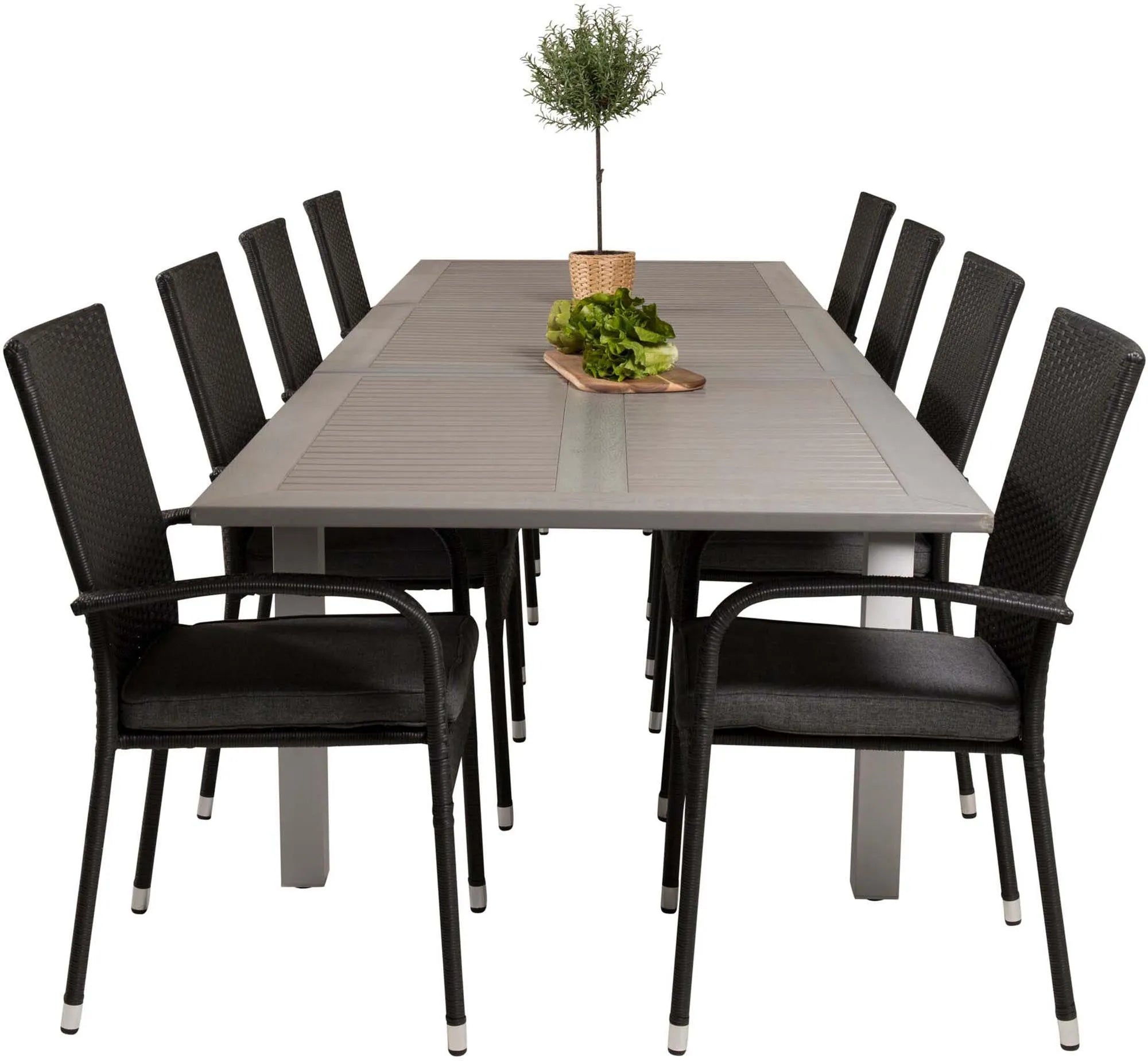 Albany Outdoor-Esstischset + Anna 224cm/8St. - KAQTU Design