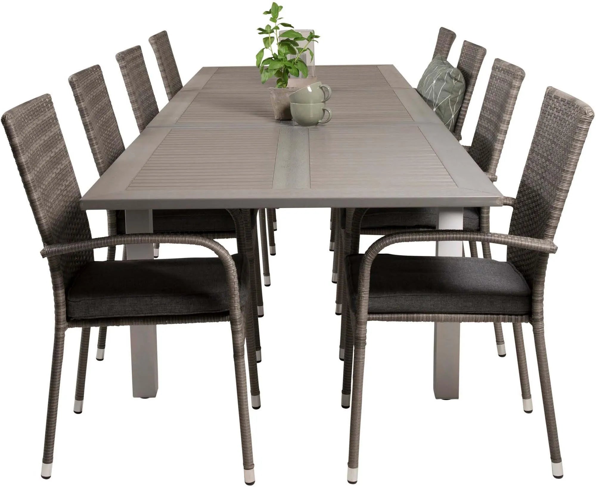 Albany Outdoor-Esstischset + Anna 224cm/8St. - KAQTU Design