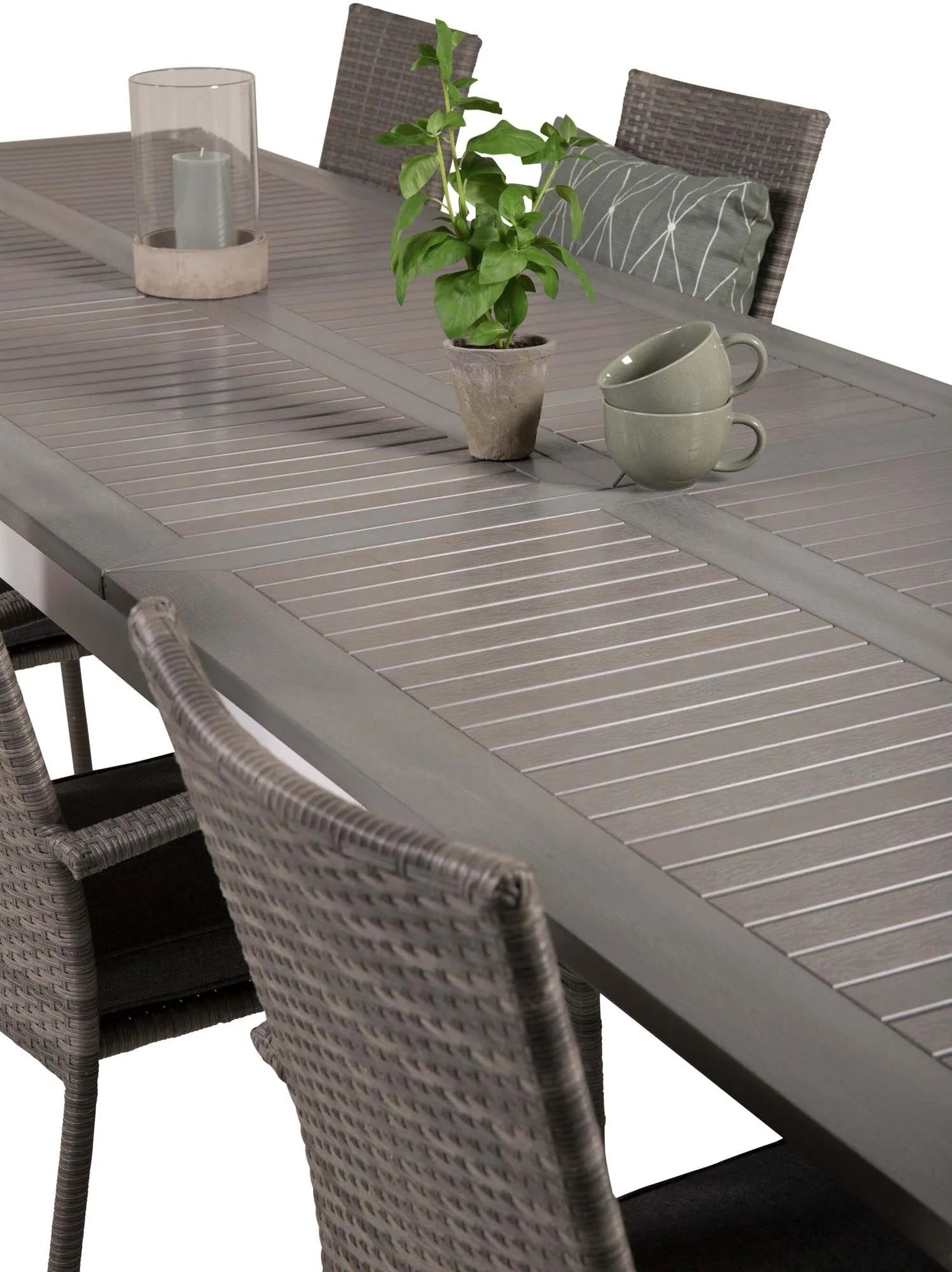 Albany Outdoor-Esstischset + Anna 224cm/8St. - KAQTU Design