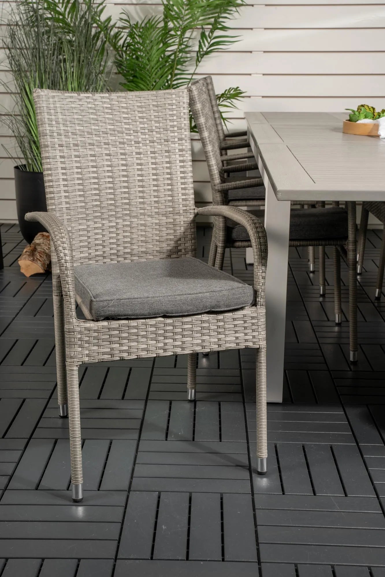 Albany Outdoor-Esstischset + Anna 224cm/8St. - KAQTU Design