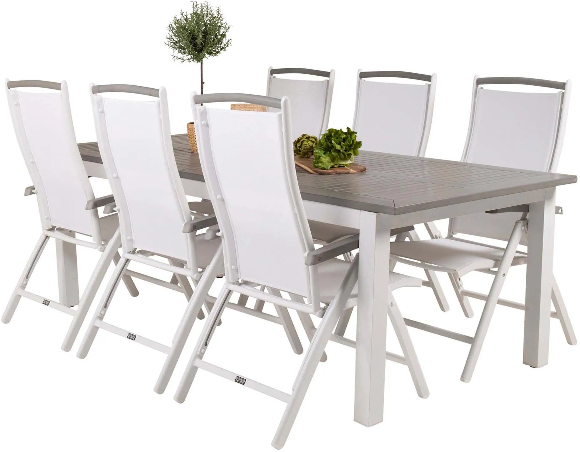 Albany Outdoor-Esstischset 224cm/6St. - KAQTU Design